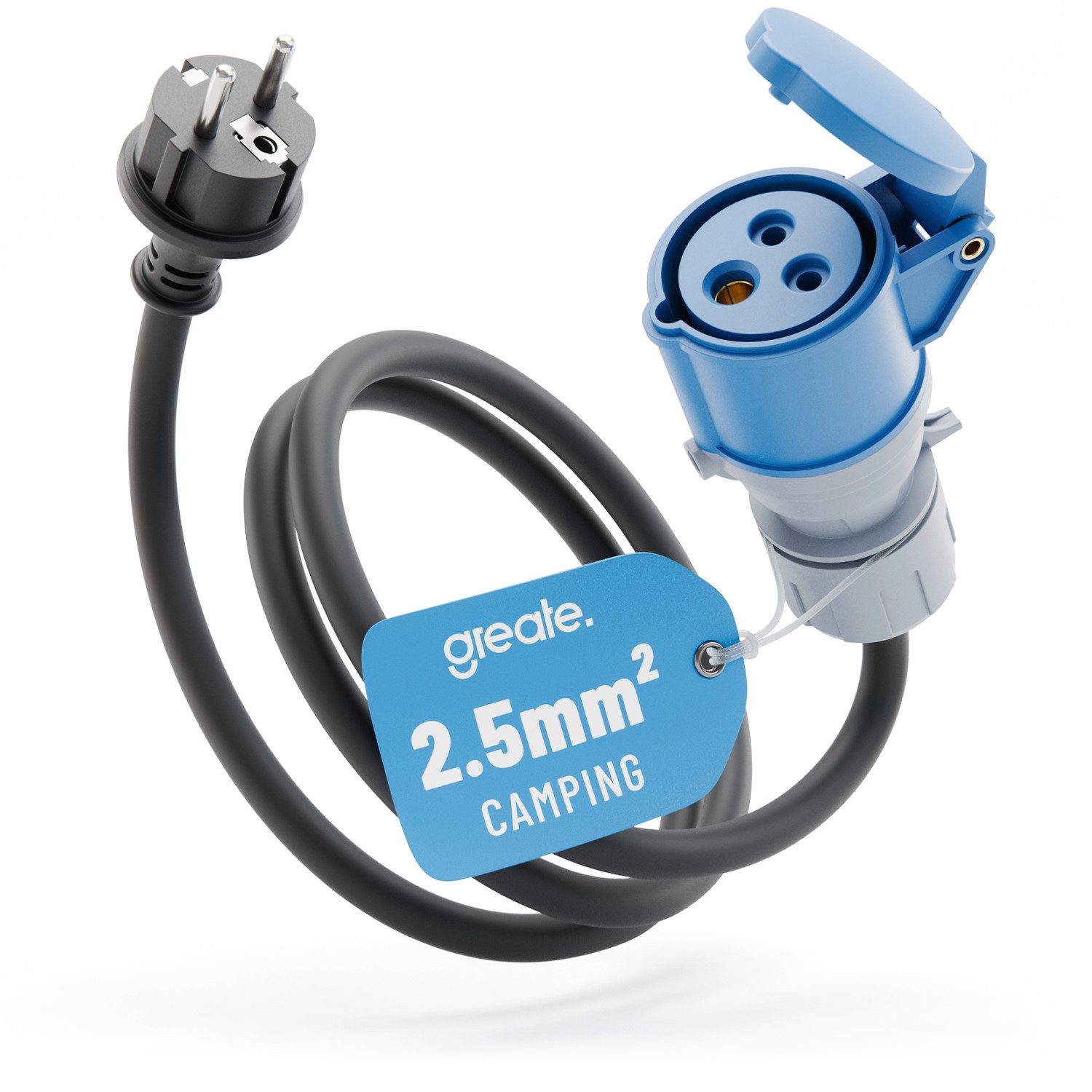 greate. 16A Schuko Затыкать auf CEE Kupplung - CEE Adapter 230V, Kabel 150cm CEE-Adapterkabel