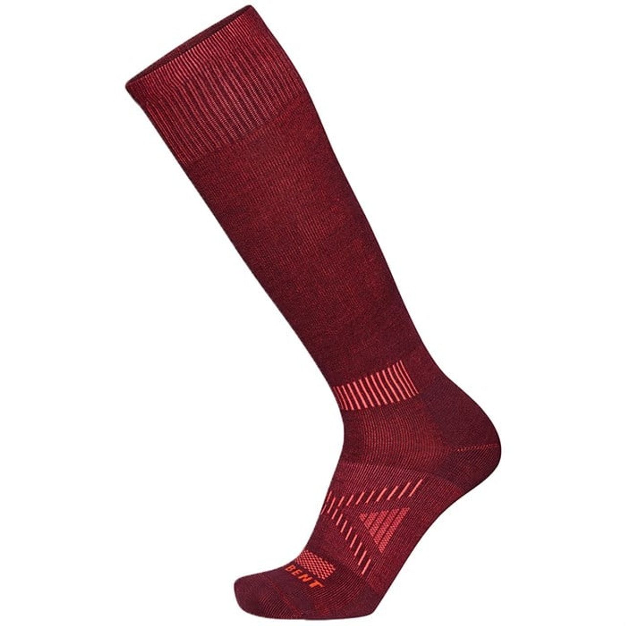 LÉ BENT Skisocken The Fit Zero Cushion Snow weinrot - 1 Paar