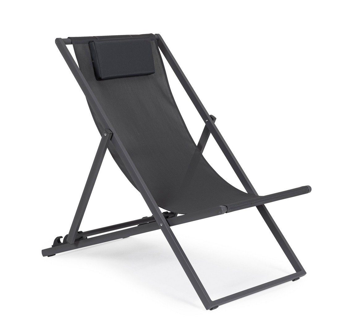 Natur24 Gartenstuhl 4er Set Liegestuhl Taylor 60,5 x 101,5 x 73,5 cm Aluminium