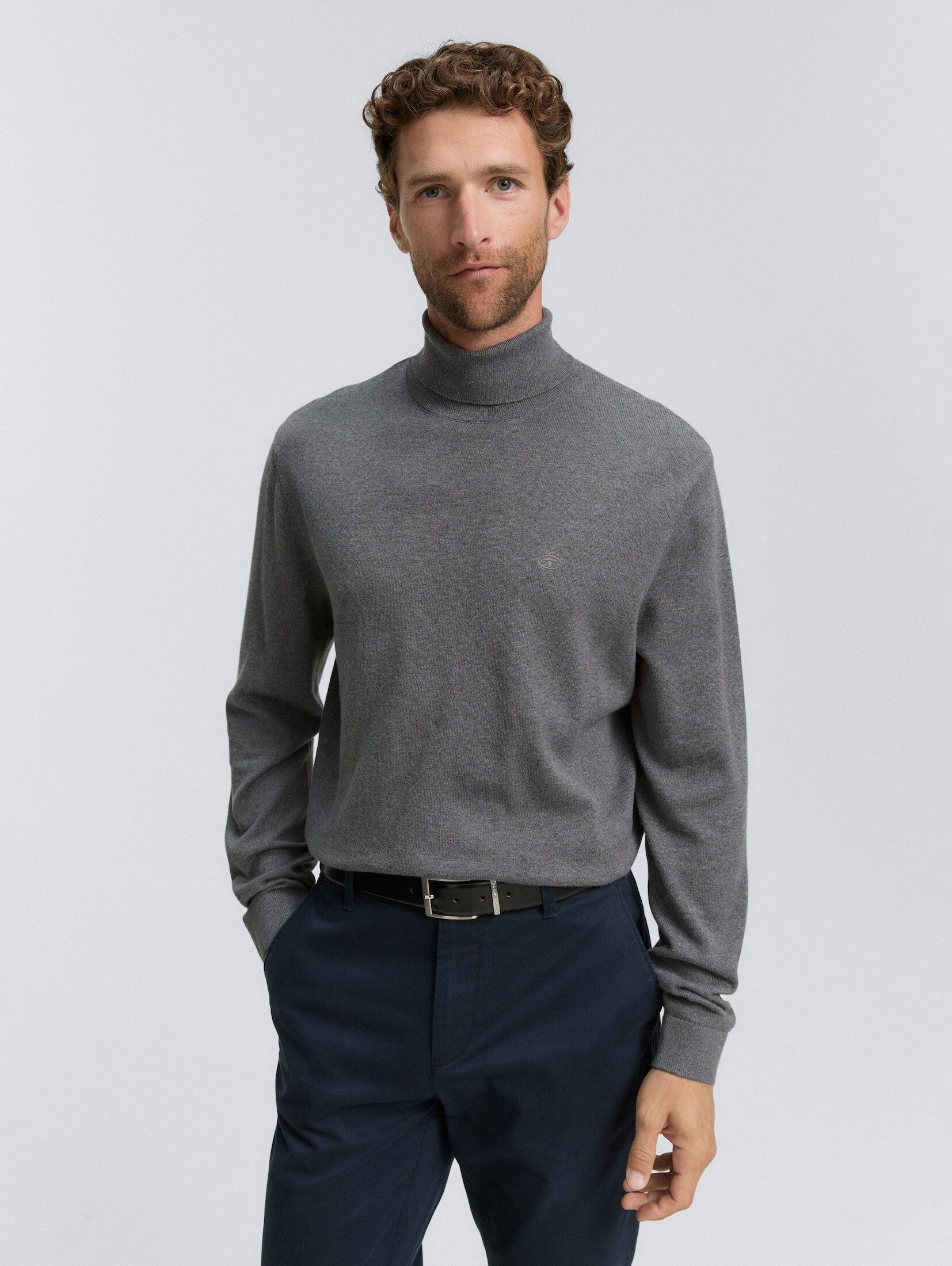 TOM TAILOR Strickpullover Rollkragenpullover aus Baumwolle günstig online kaufen
