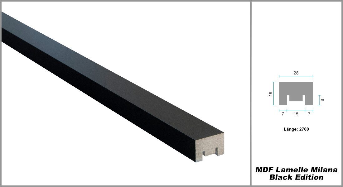 Hexim Wanddekoobjekt Milana Black Edition (Lamellen günstig online kaufen