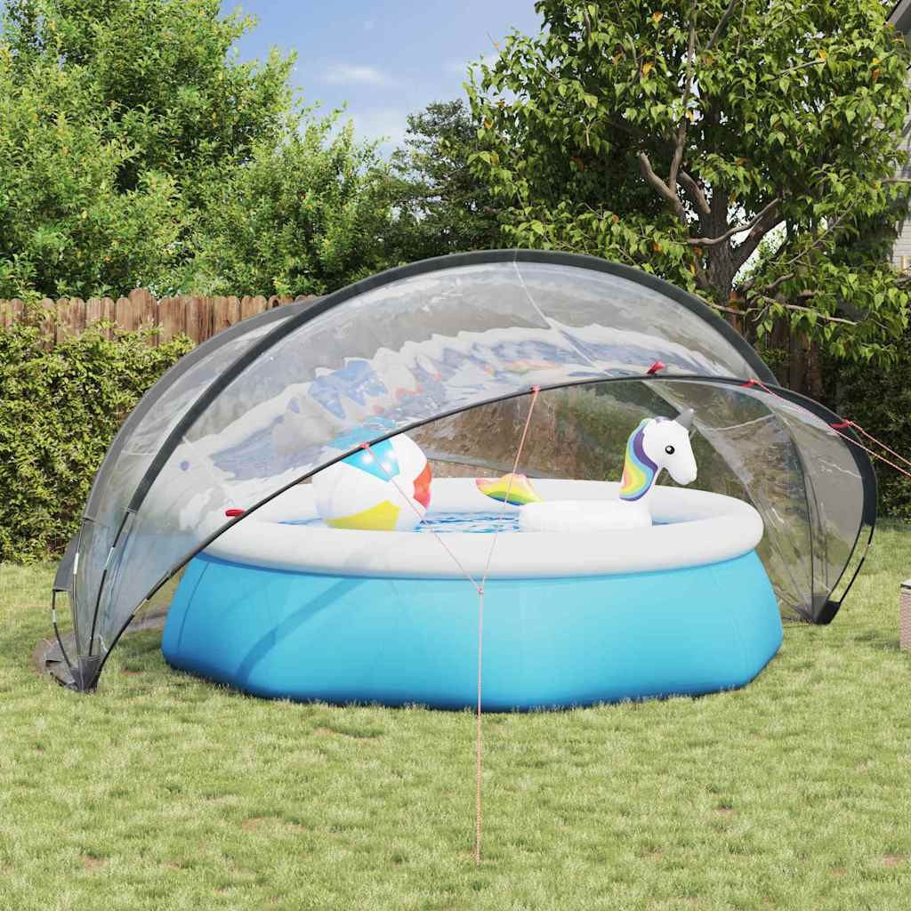 vidaXL Poolüberdachung, Pool-Dome Transparent 430 x 430 x 210 cm PVC