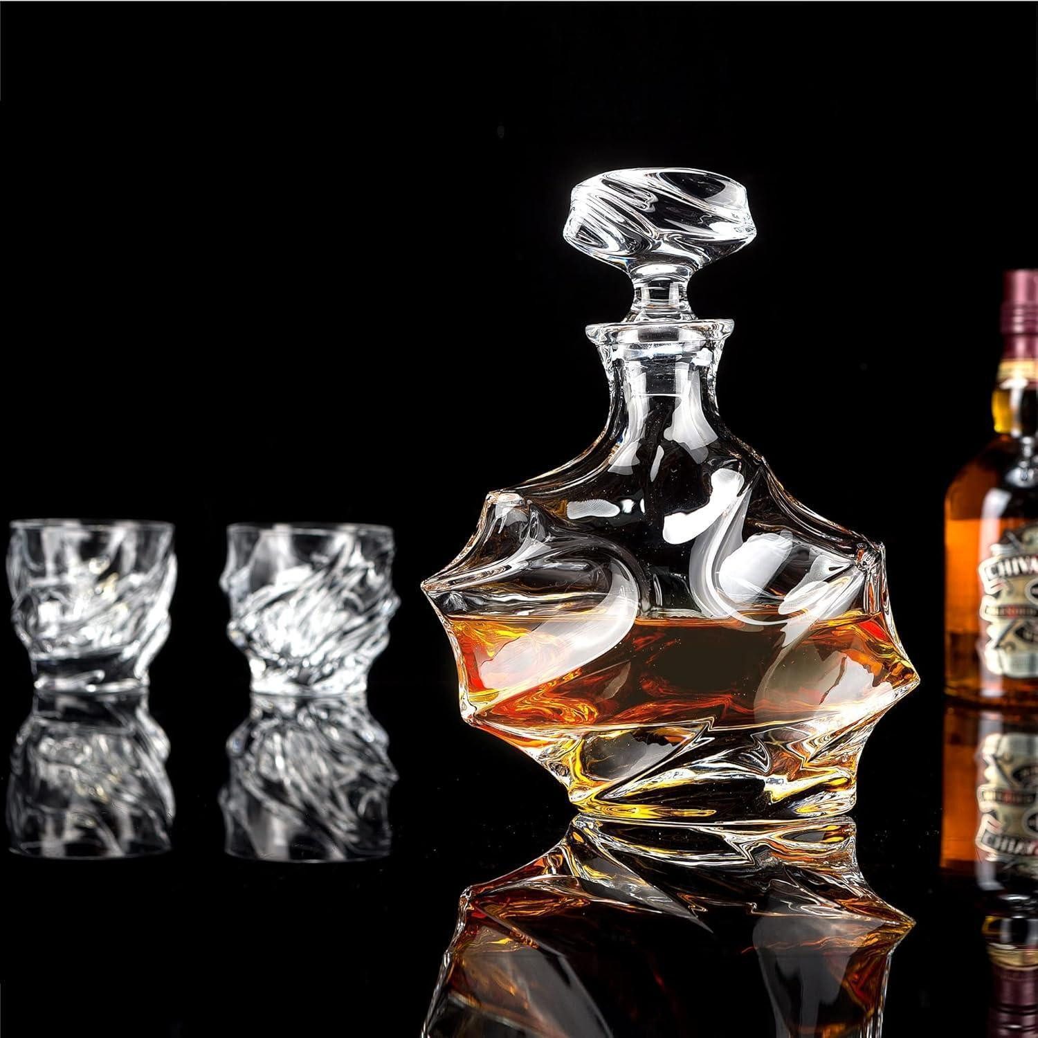 LuxusKollektion Whiskyglas Whisky Karaffe und Gläser Set 750 ml 5-teilig transparentKristallglas