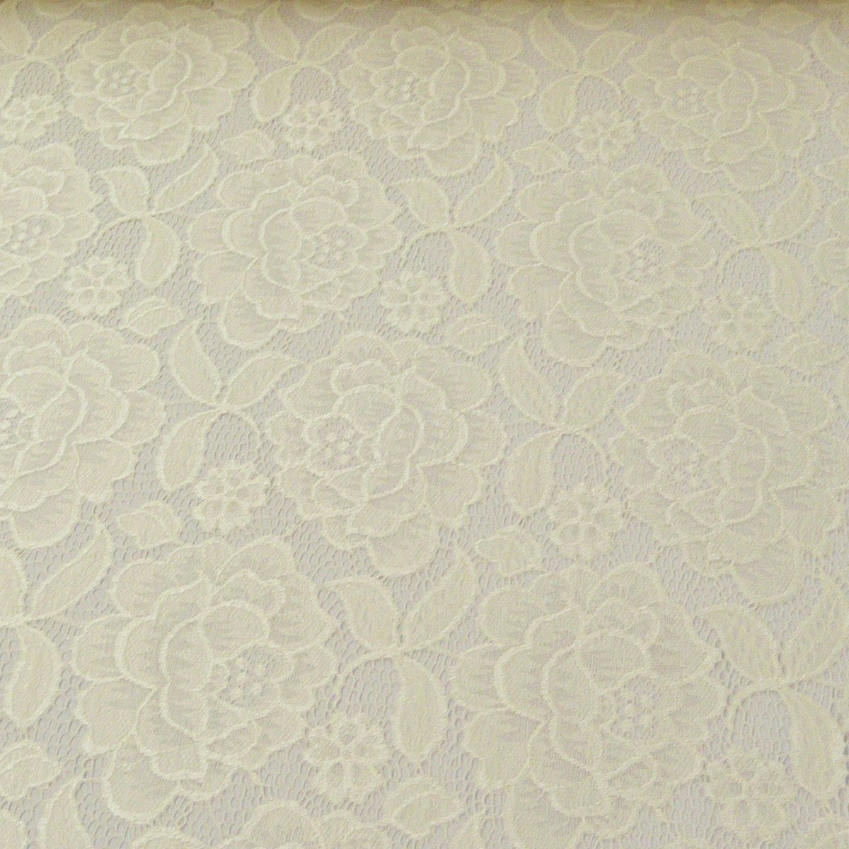 SCHÖNER LEBEN. Stoff Elastische Stoff Meterware Spitze Blumen mit Wellen Abschluss creme