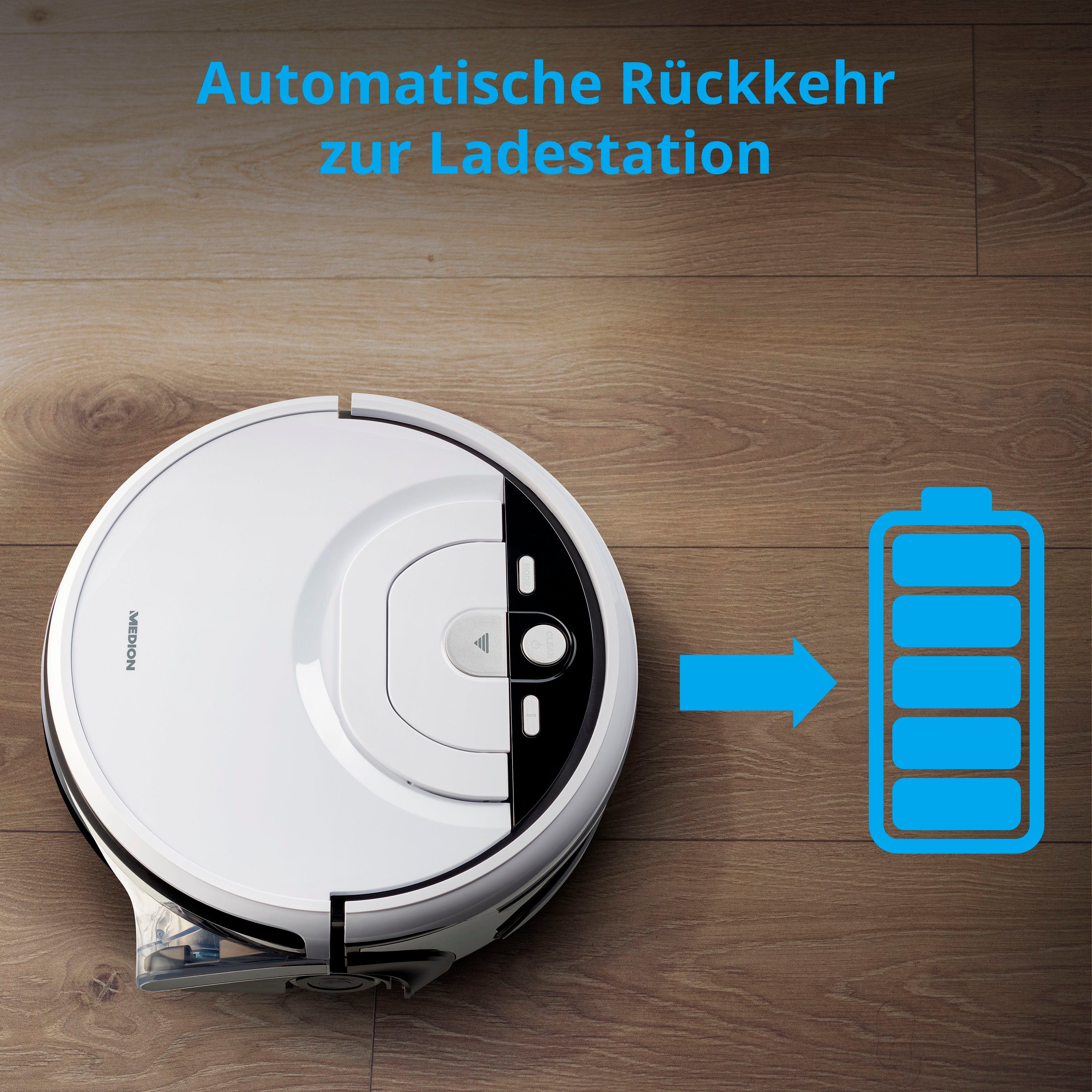 Medion® Wischroboter MD getrennter W, Abwassertank 25 20053, und Frischwasser