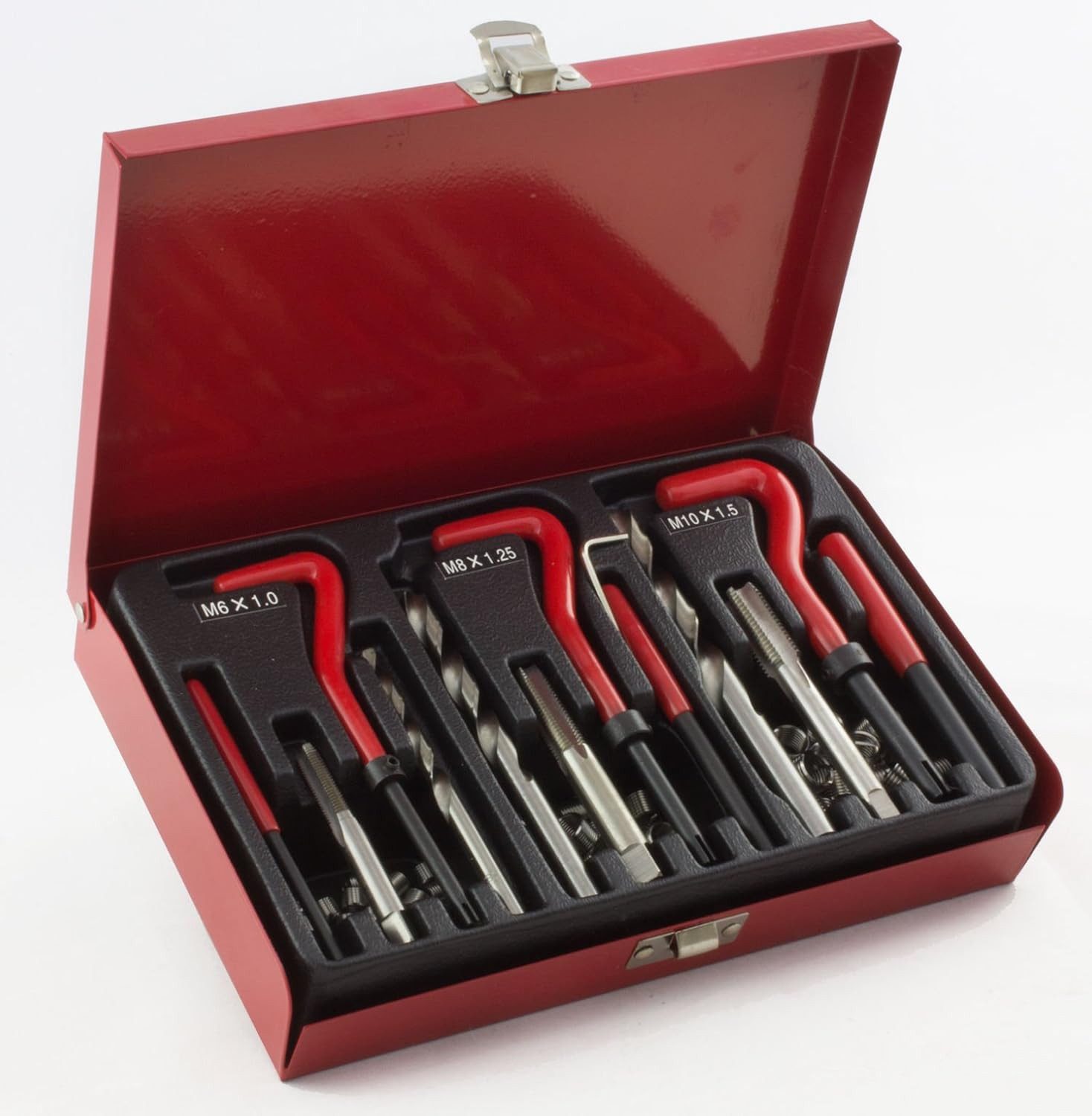 Falon-Tech Reparatur-Set Innen Gewindereparatur Gewinde Reparatursatz 88tlg Werkzeug M6 M8 M10, 88-St.