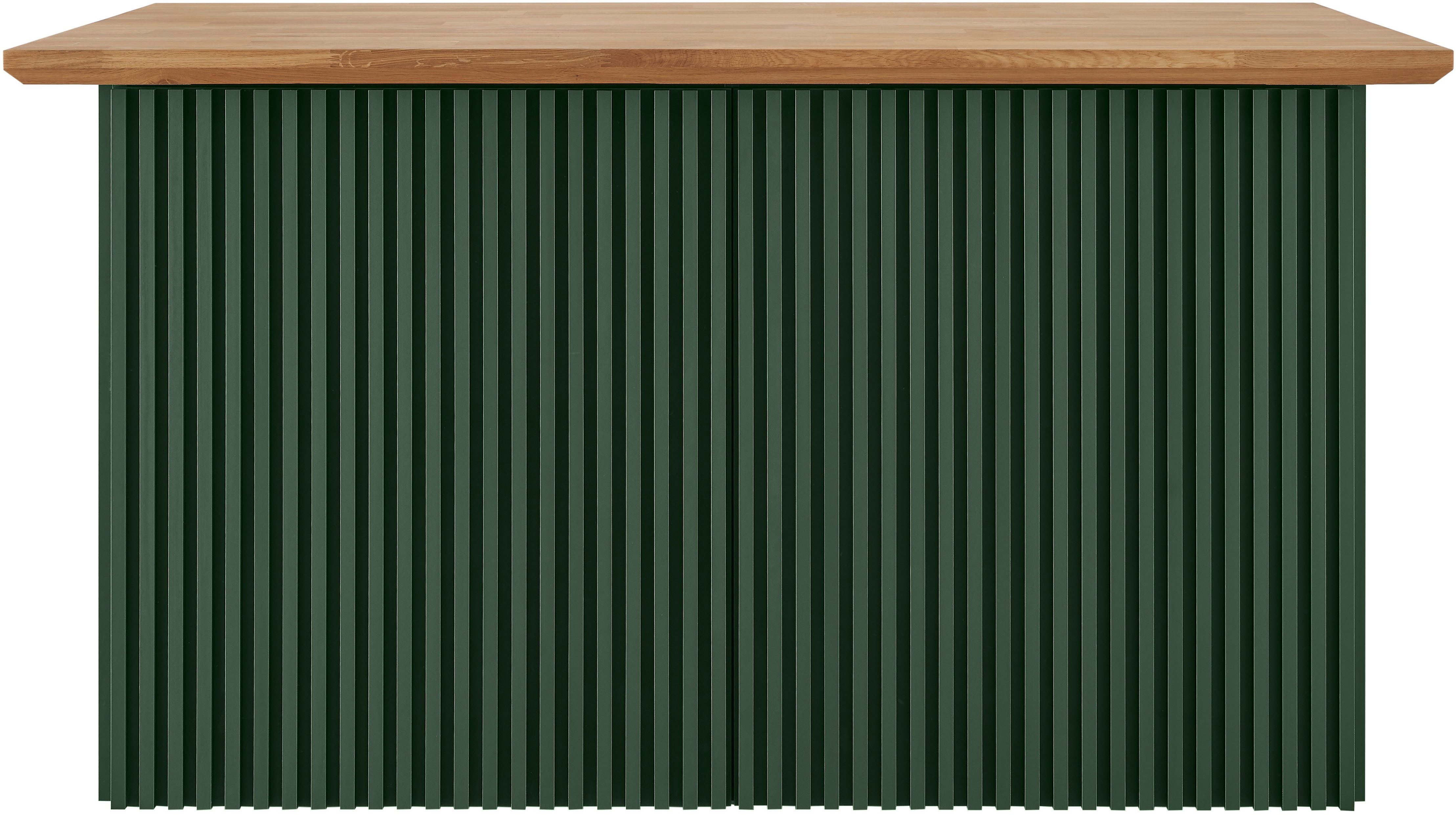 BASIC by Balculina Kücheninsel Sandella B/H/T 160x87x90 cm, Breite 160 cm, Arbeitsplatte eiche massiv