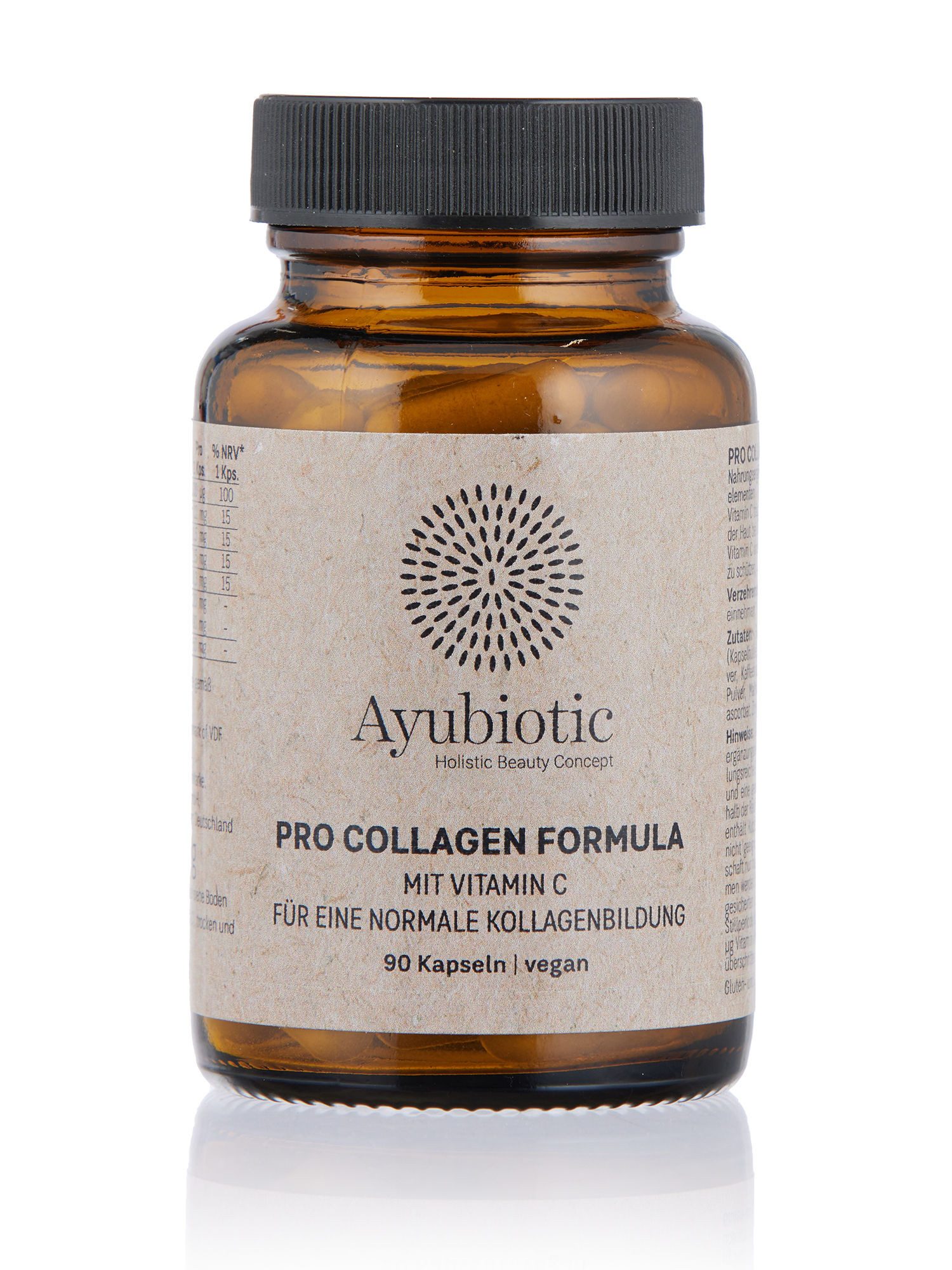 Ayubiotic PRO COLLAGEN FORMULA Kapsel, veganer Kollagen-Booster für den Erhalt praller Haut