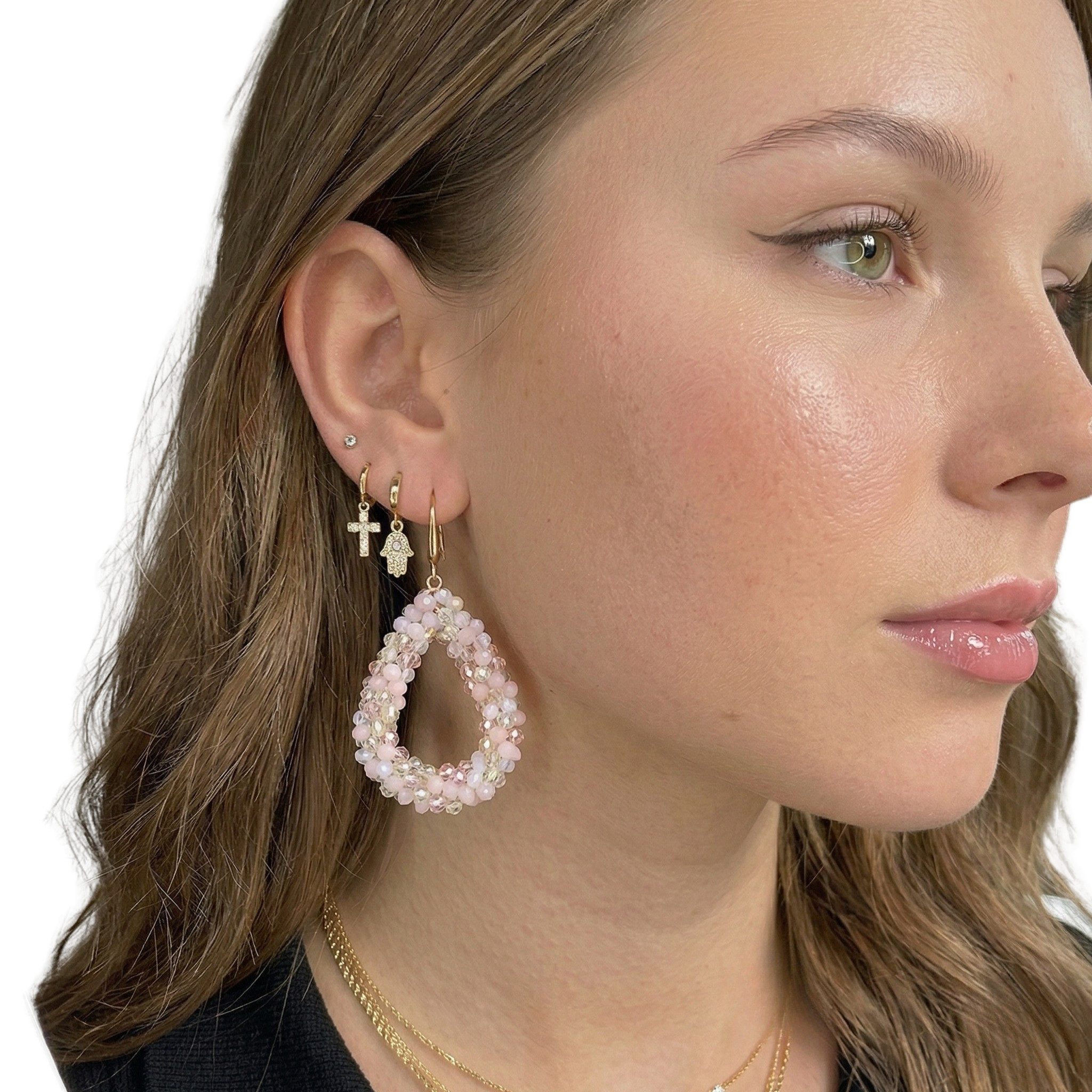 NEXORA Perlenohrringe Perlenohrringe Damen Boho Statement Tropfen Ohrringe (Paar, Paar), Perlenoptik, Tropfenform, goldfarbene Ohrhaken, leicht, elegant