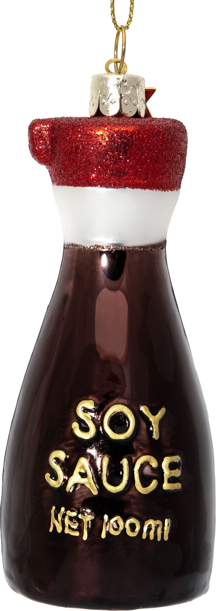 Christbaumschmuck BS544 Soja Sauce Flasche Glas Figur Weihnachtsbaum Anhänger
