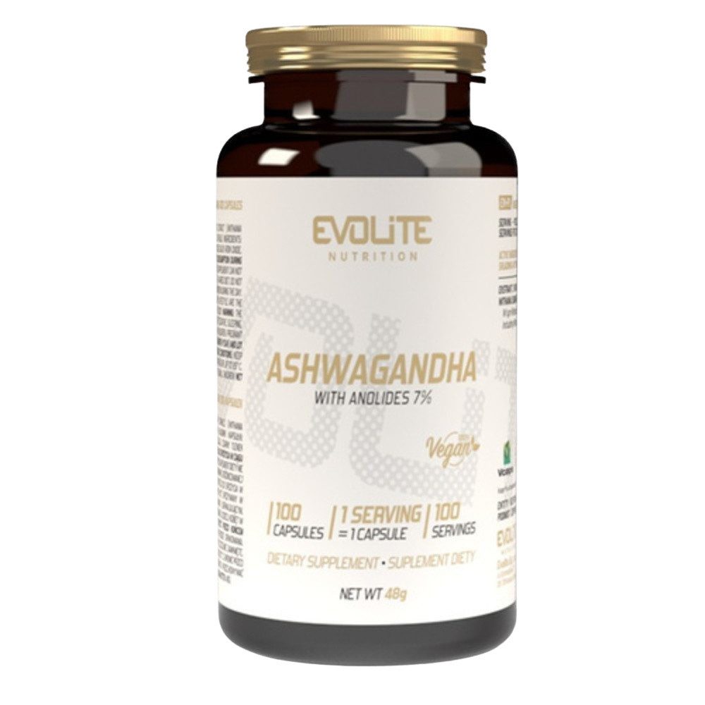 Evolite Nutrition Evolite Ashwagandha 375 mg, 100 Kapseln Kapseln, 48 g, Standardisiert auf 26,25 mg Withanolide pro Portion