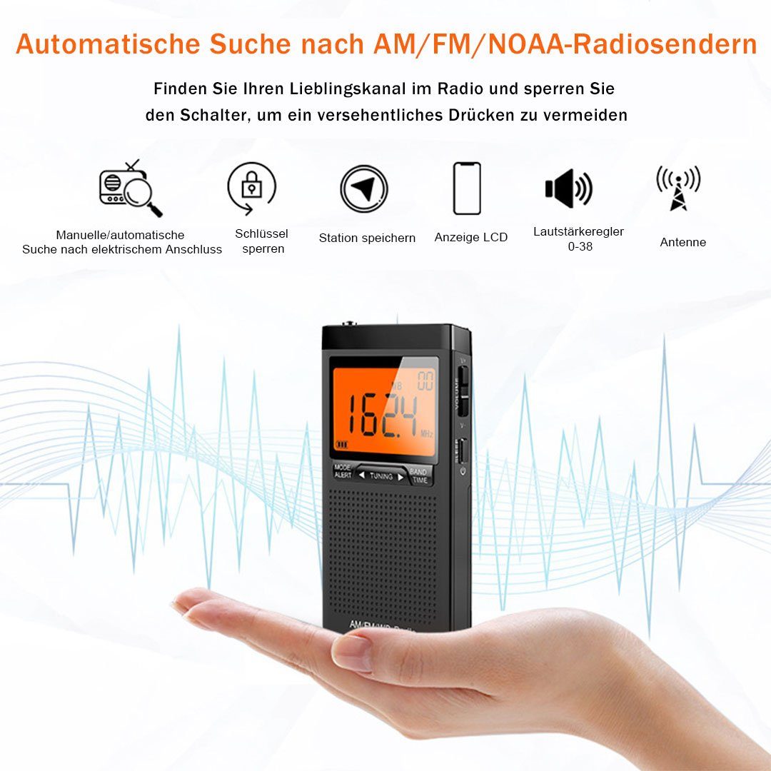 BEARSU »Tragbares Mini-AM/FM-Zeiger-FM-Radio mit Antennentasche Englisches  Radio für ältere Menschen« Radio