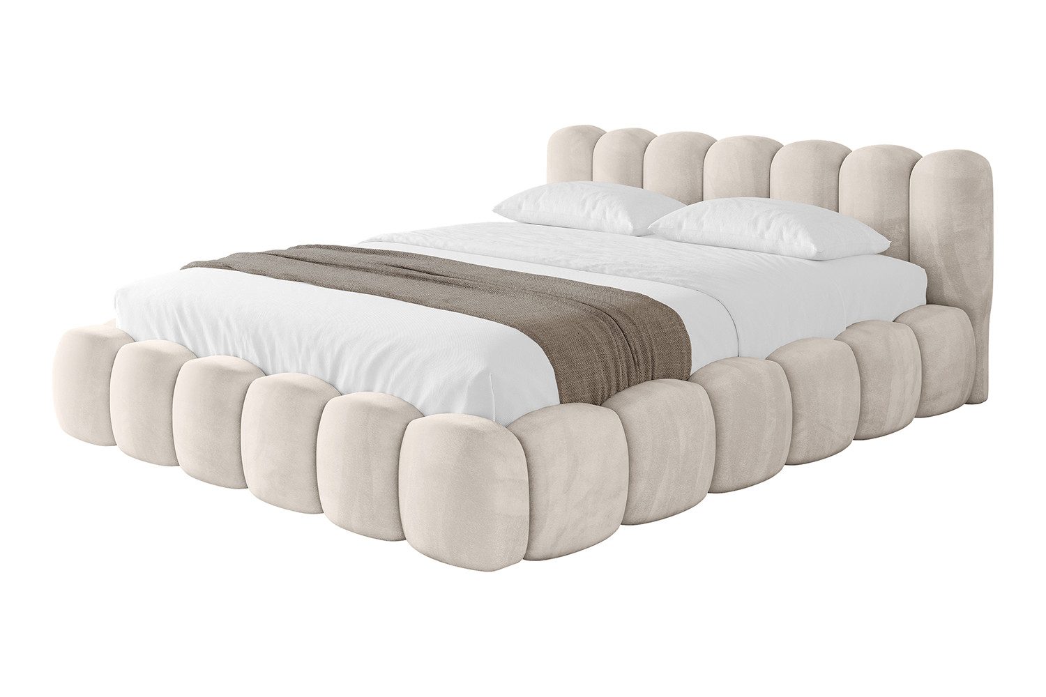 ALTDECOR Polsterbett SENA-v1 (Polsterbett mit Bettkasten und Lattenrost, Boxbett mit Matratze), Doppelbett mit Stauraum, Bett mit Kopfteil