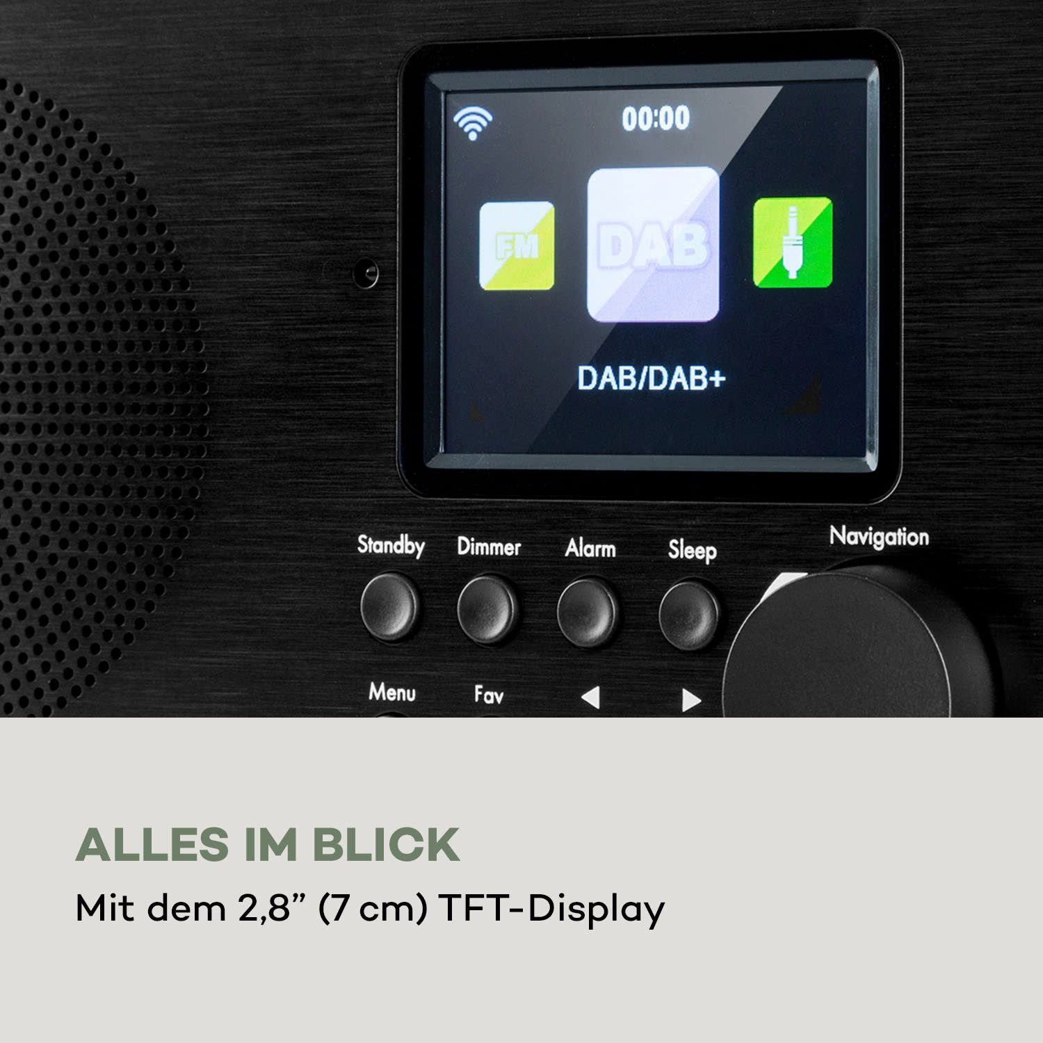 Internetradio Star Silver/Black Digitalradio - Radio DAB Radio Tuner;, Auna (DAB+;FM Plus W, Küchenradio) Bluetooth WLAN Mini 20
