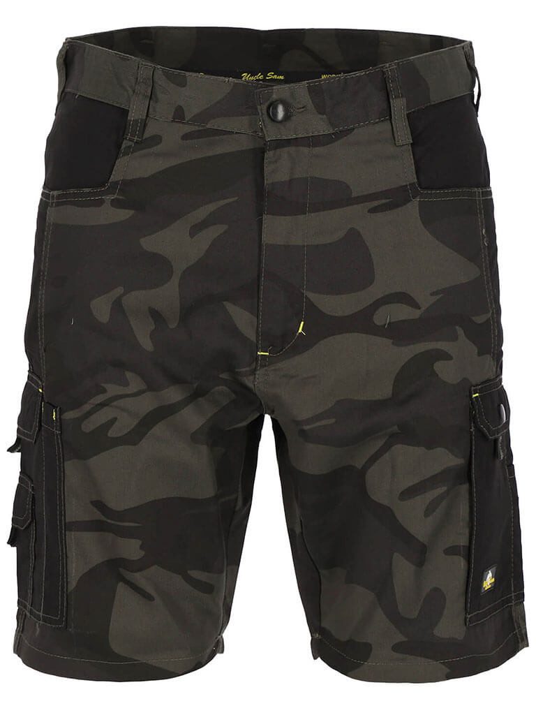 Uncle Sam Arbeitsshorts Herren Arbeitshose im Camouflage-Muster - Kurze Hose mit Beintaschen