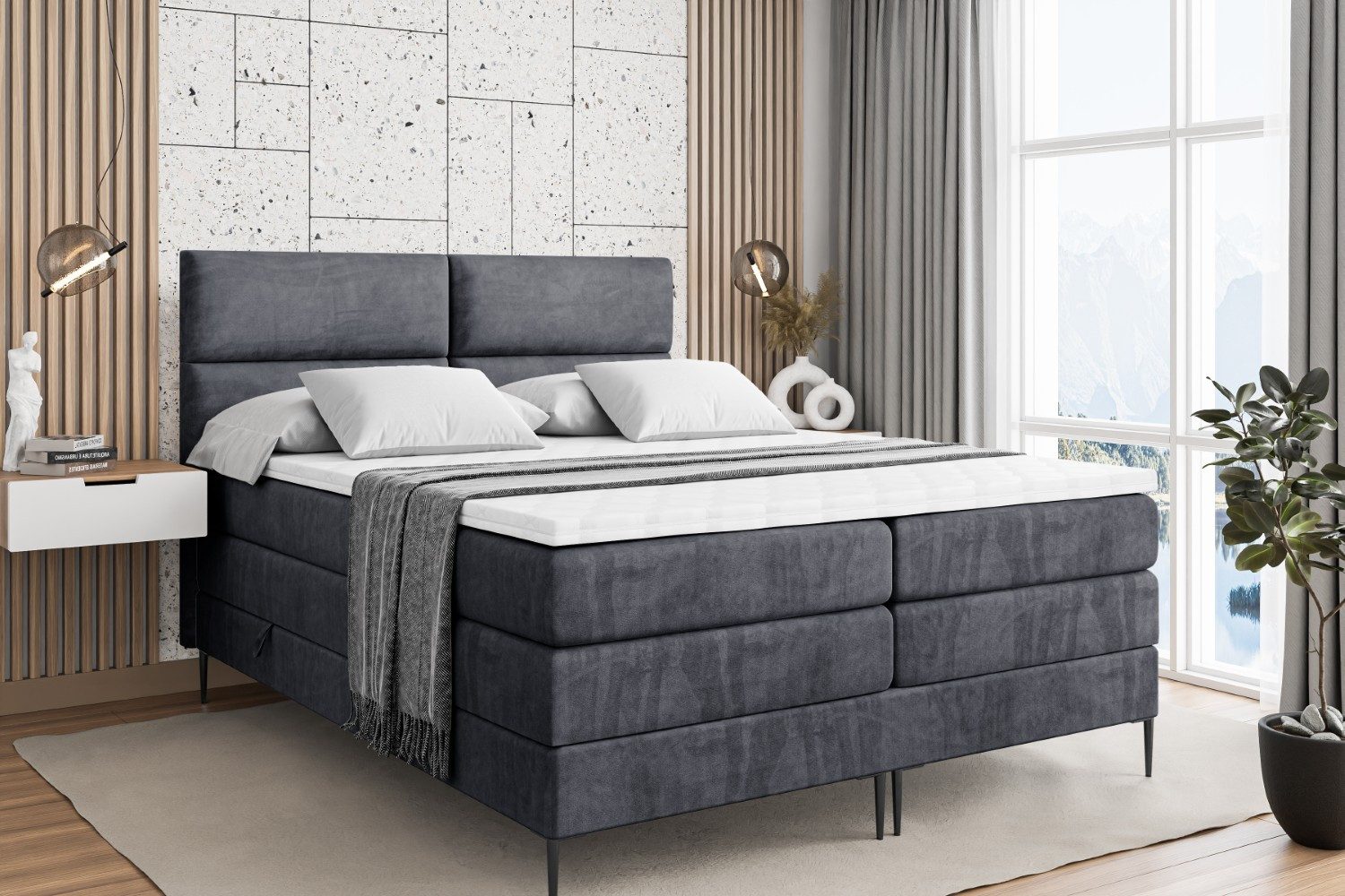 ALTDECOR Boxspringbett BOXI3-F KING (Multipocket-Matratze H4, günstig online kaufen