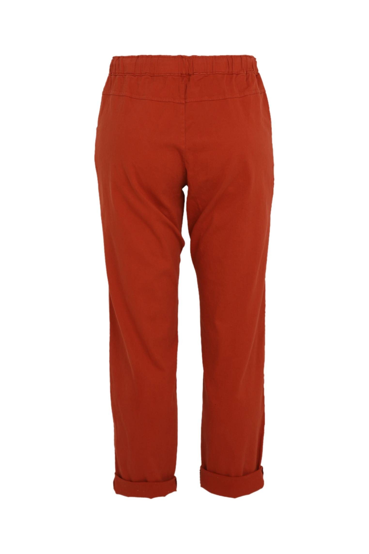 5-Pocket-Hose Unifarbene Chinohose Schwere, Aus Paprika Baumwolle Orange