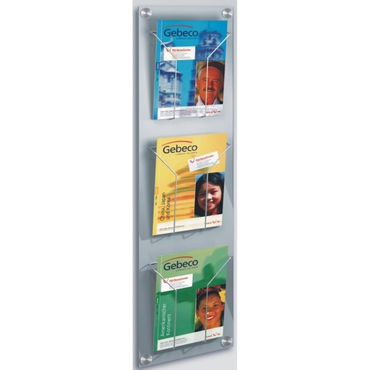 Stehsammler Wand-Prospekthalter artline A4 3 Fächer silber