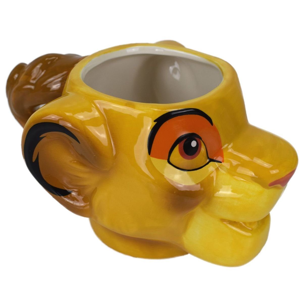 Stor Tasse Motivtasse der Keramiktasse Löwen Kopf 3D König Disneys Becher, Simba Keramik, 3D