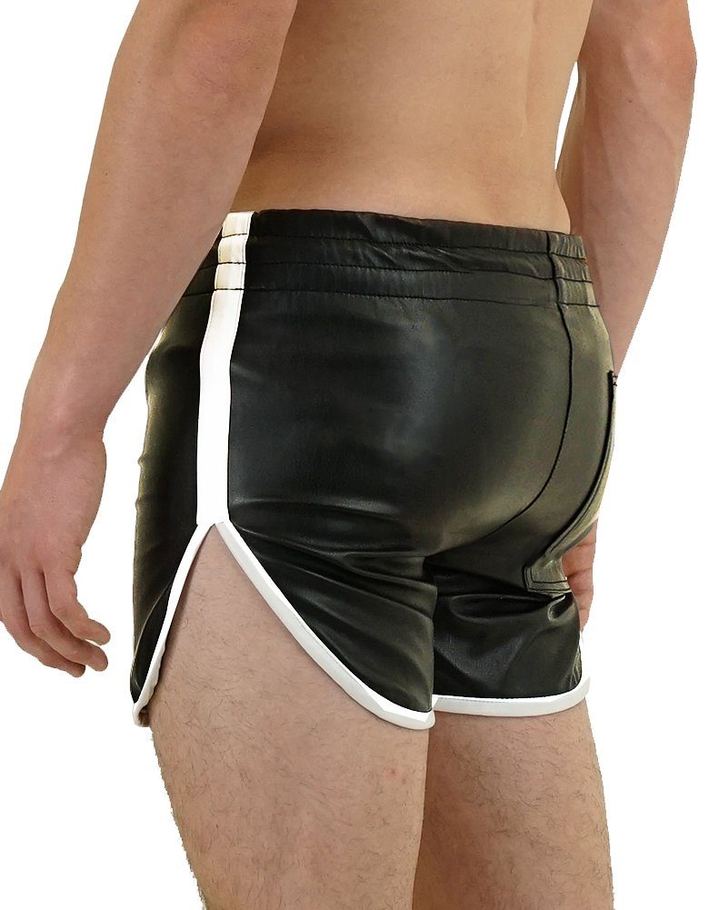BOCKLE Lederhose Bockle® Quick Pants Faux Black Sexy kurze Kunstlederhose Leder Shorts CSD Gay