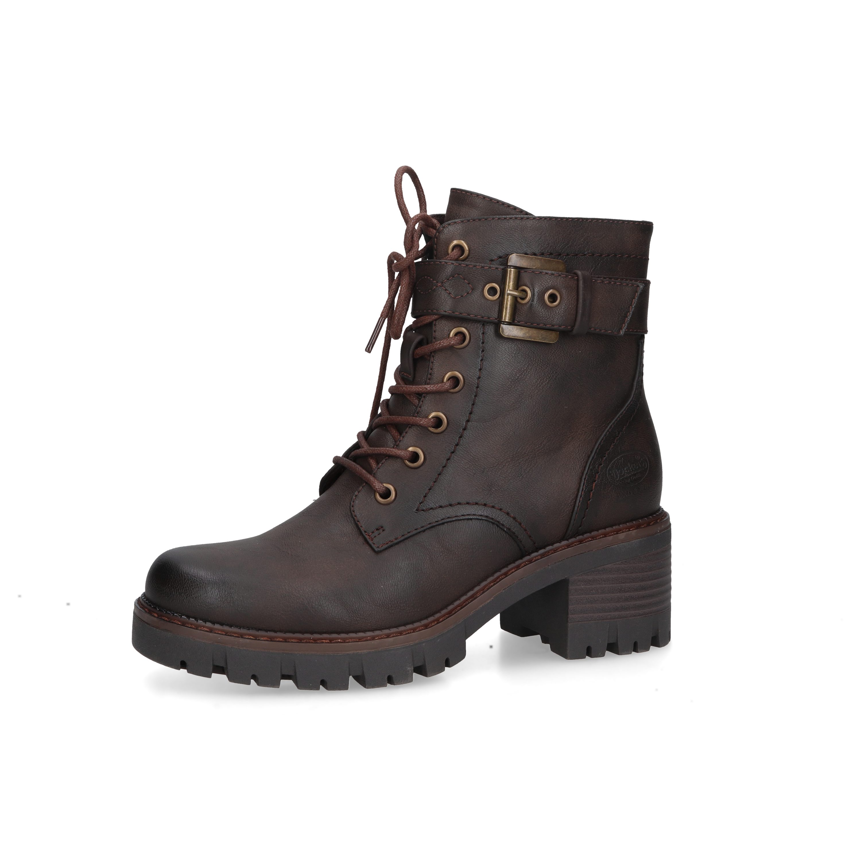 Dockers by Gerli Stiefelette Schnürboots mit Blockabsatz, Profillaufsohle
