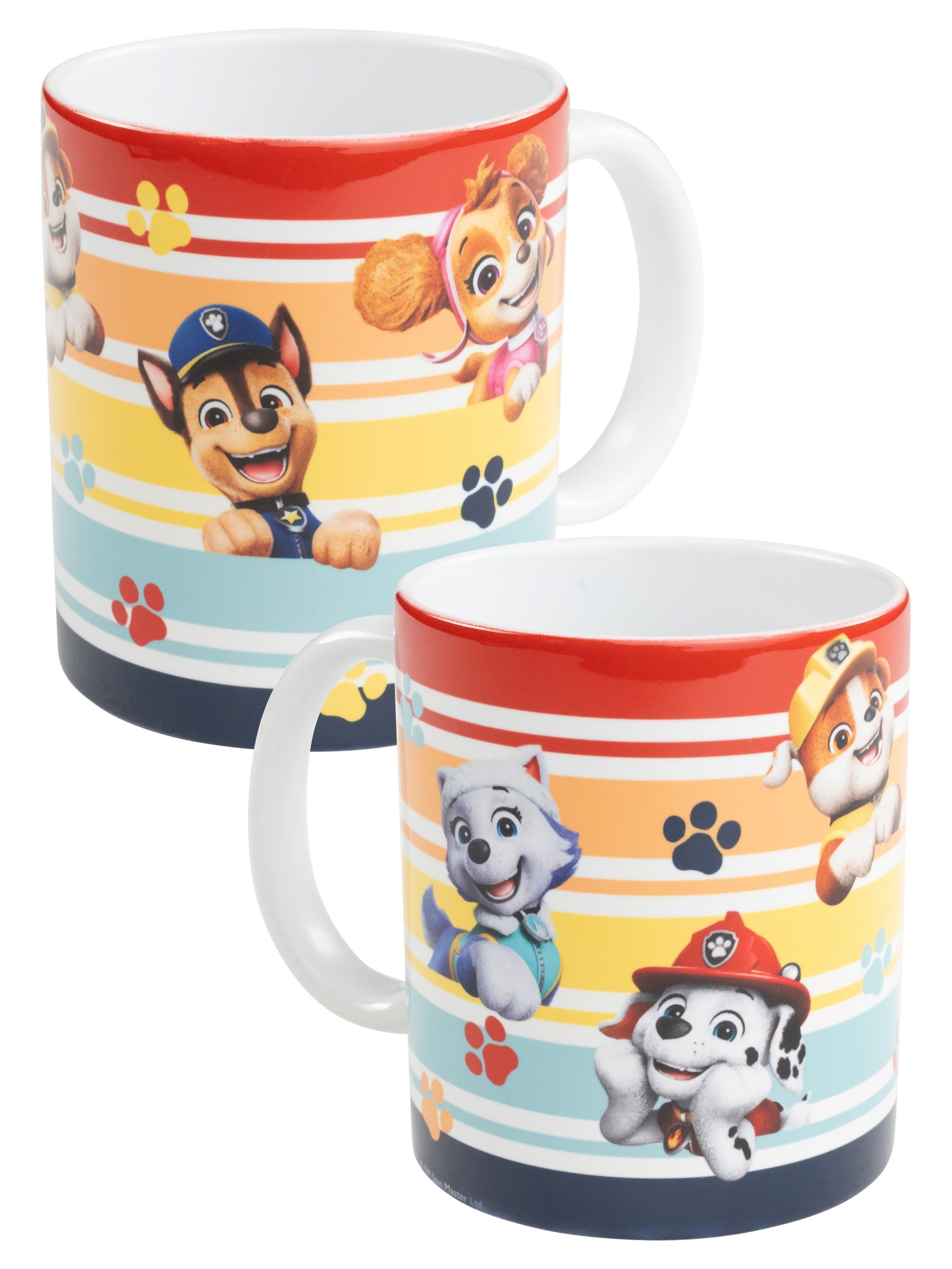 United Labels® Tasse Paw Patrol Tasse Stripes Kaffeetasse Becher Kaffeebecher 320 ml, Keramik, Fassungsvermögen ca. 320 ml