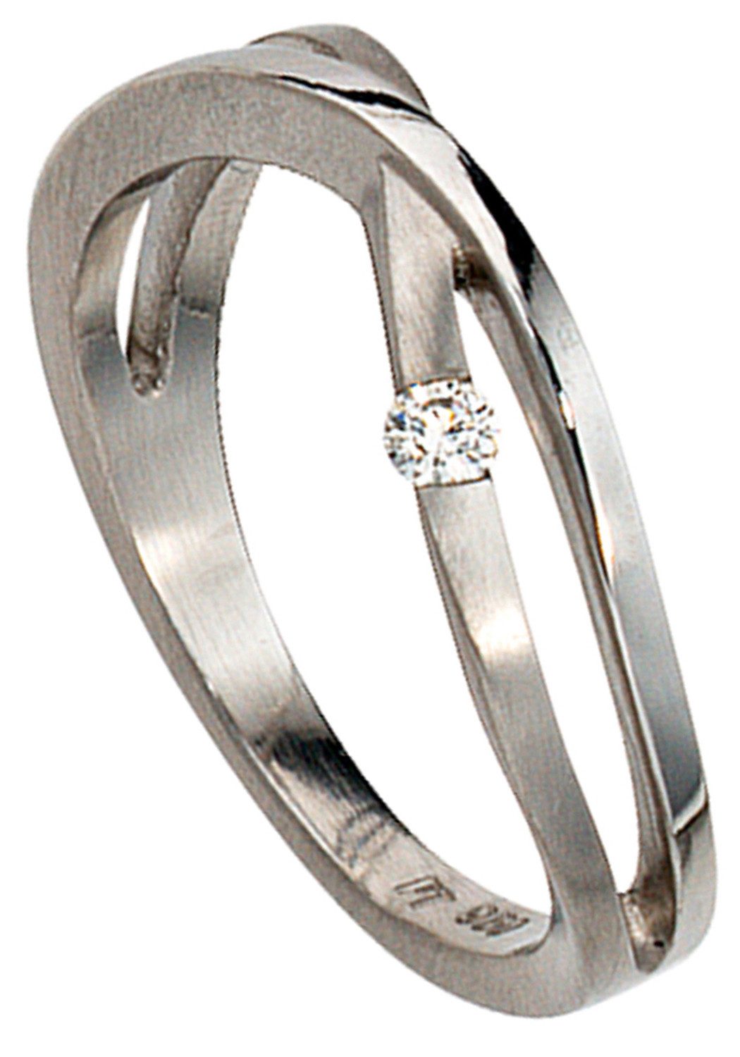 JOBO Diamantring Platinring, 950 Platin teil matt mit Diamant