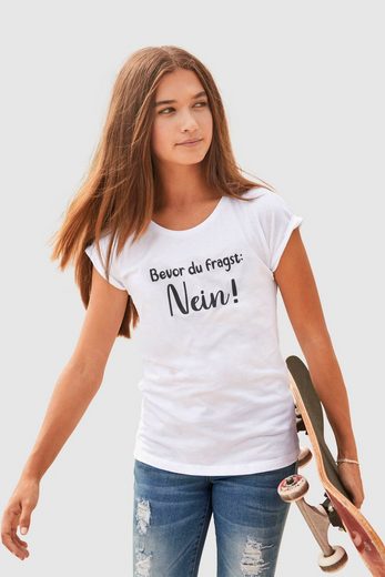 KIDSWORLD T-Shirt »Bevor Du fragst: NEIN!« in weiter legerer Form