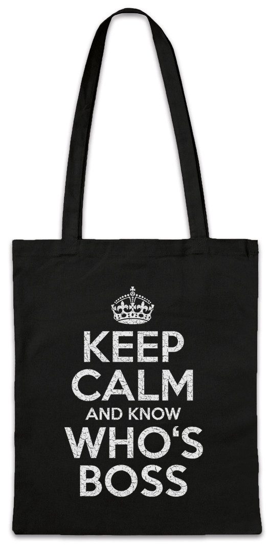 Beuteltasche Keep Calm And Know Who's Boss Stofftasche Fun Chef President