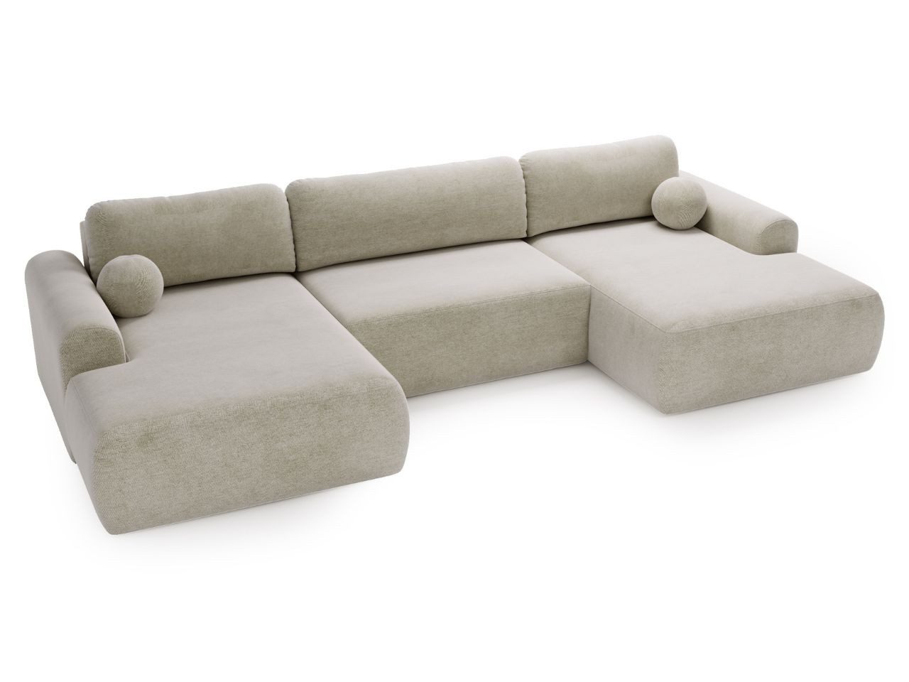GrainGold Ecksofa U-Form Savana U, Set, Bettkasten, Schaum, Wellenfedern, Schlaffunktion, DL-Mechanismus