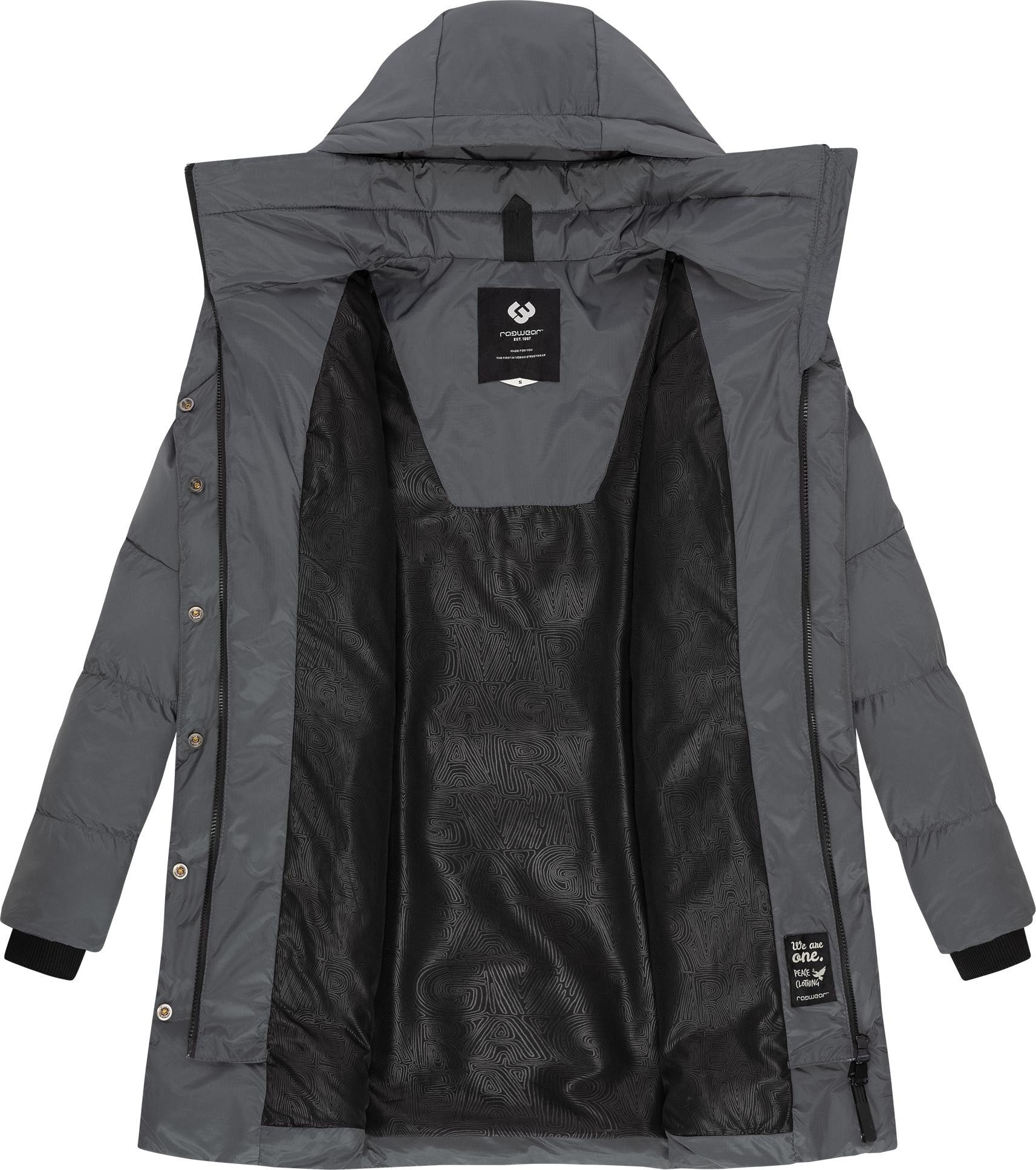 Ragwear Kurzmantel Niara stylischer, gesteppter Wintermantel mit gefütterter Kapuze