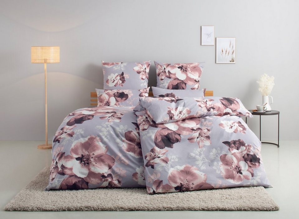 Bettwäsche Melina in Gr. 135x200 oder 155x220 cm, Home affaire, Renforcé, 2  teilig, Bettwäsche aus Baumwolle, florale Bettwäsche mit Reißverschluss