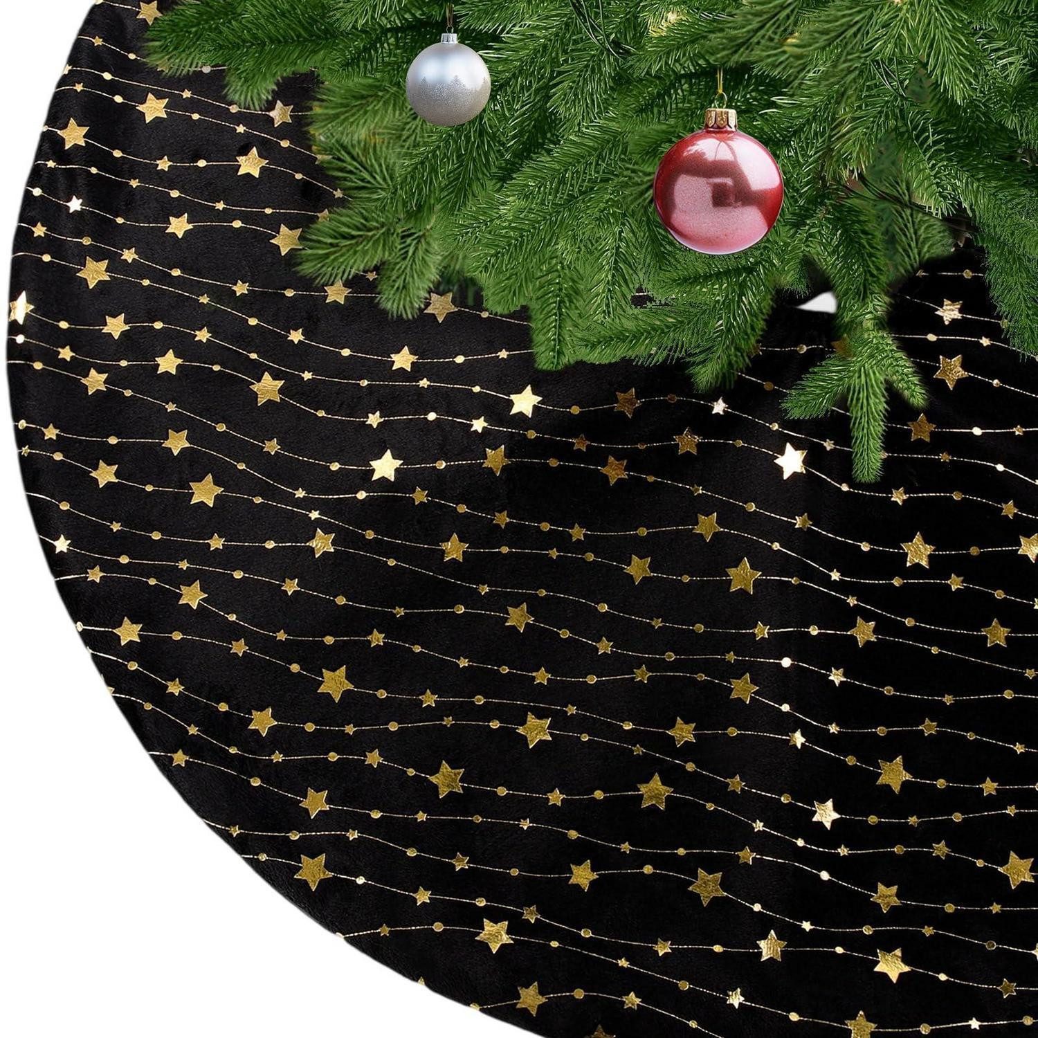 LuxusKollektion Christbaumständer Weihnachtsbaumdecke rund schwarz 78cm