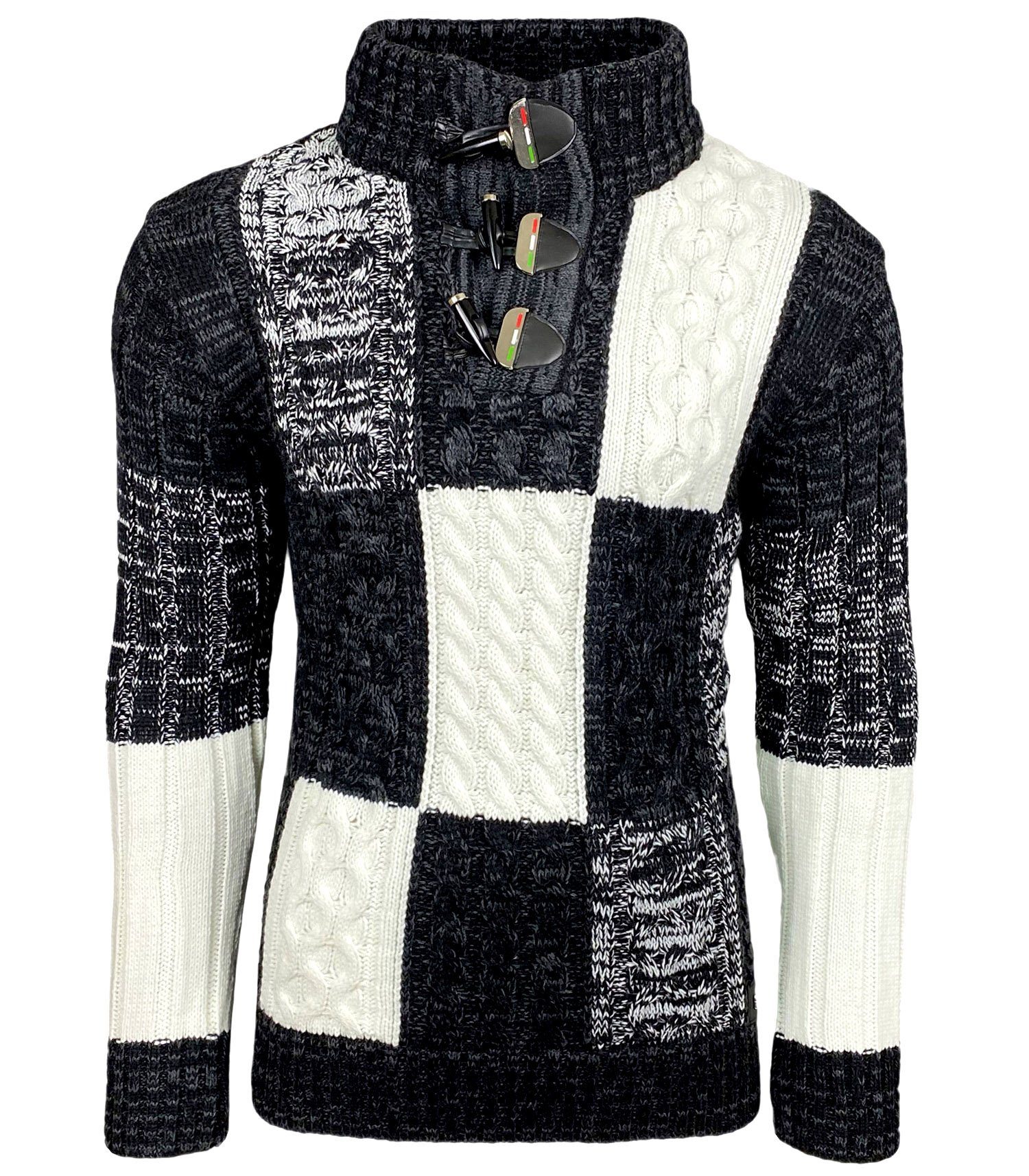 Baxboy Strickpullover Baxboy Herren Grobstrick Pullover Stehkragen Pulli B- günstig online kaufen