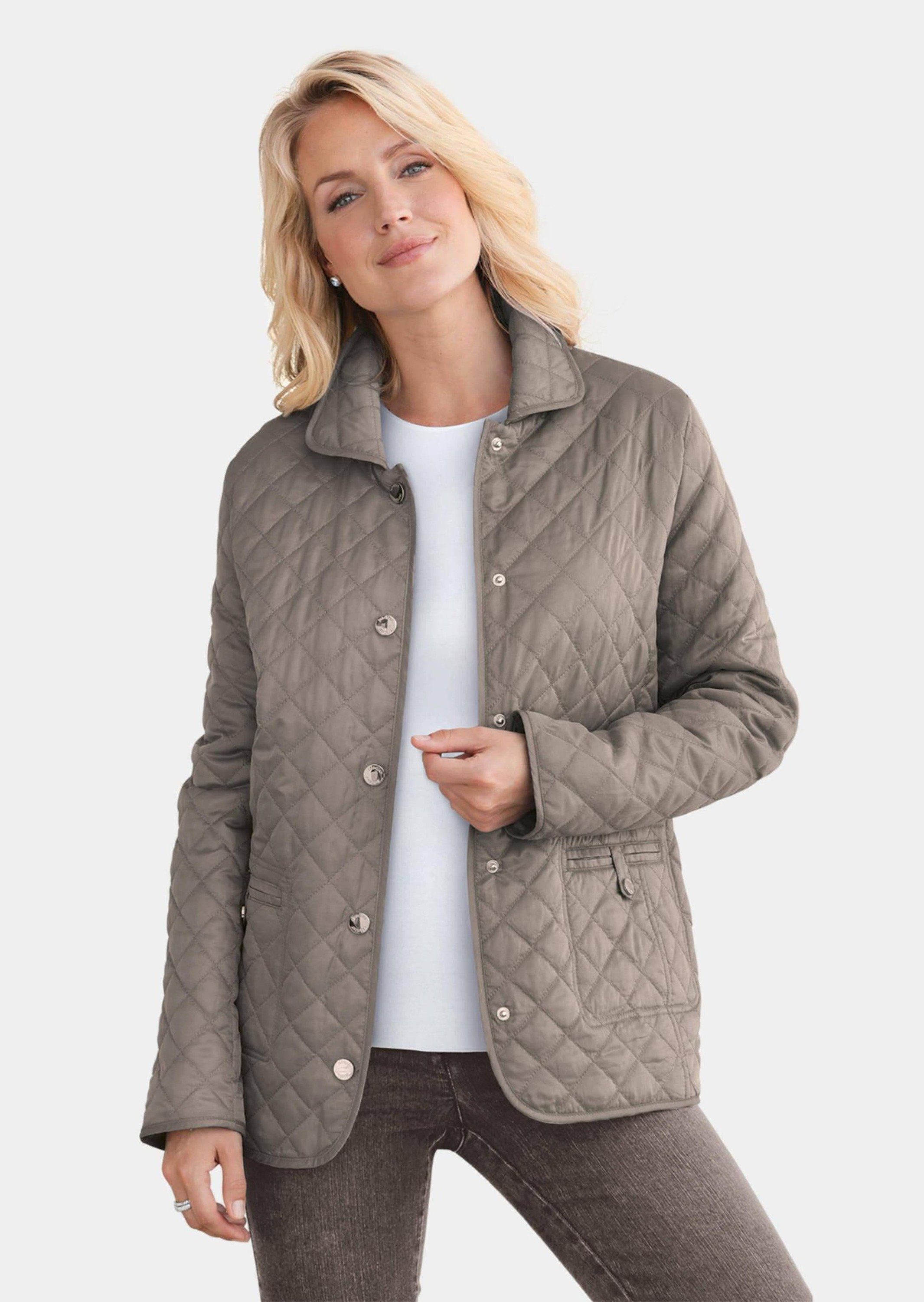 GOLDNER Steppjacke Leichte Jacke mit regelmäßigem Stepp taupe