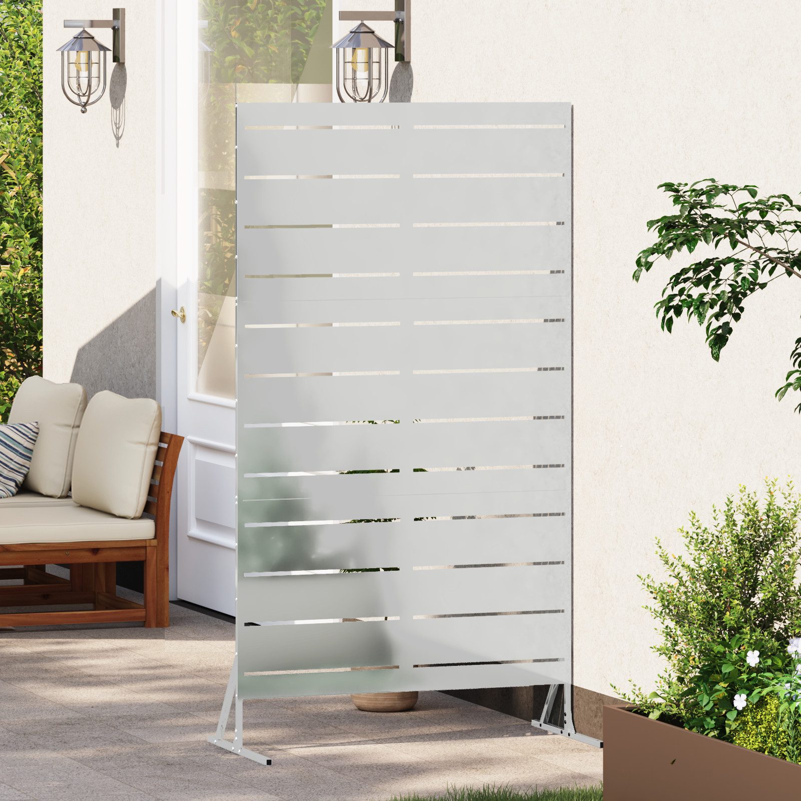 vidaXL Gartenzaun Datenschutzscreen 180 cm Galvanisierter günstig online kaufen