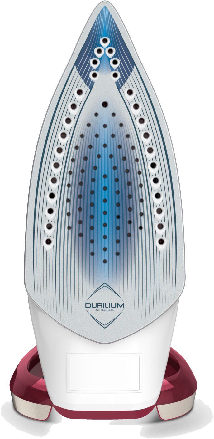 Tefal Dampfbügeleisen Ultragliss Plus, 2800 Watt, Dampfstoß: 250 g/Min., kurze Aufheizzeit, 2800 W, Eco Mode, kratzfeste Bügelsohle, dunkelrot/silber, FV6810 – Bild 4 von 5