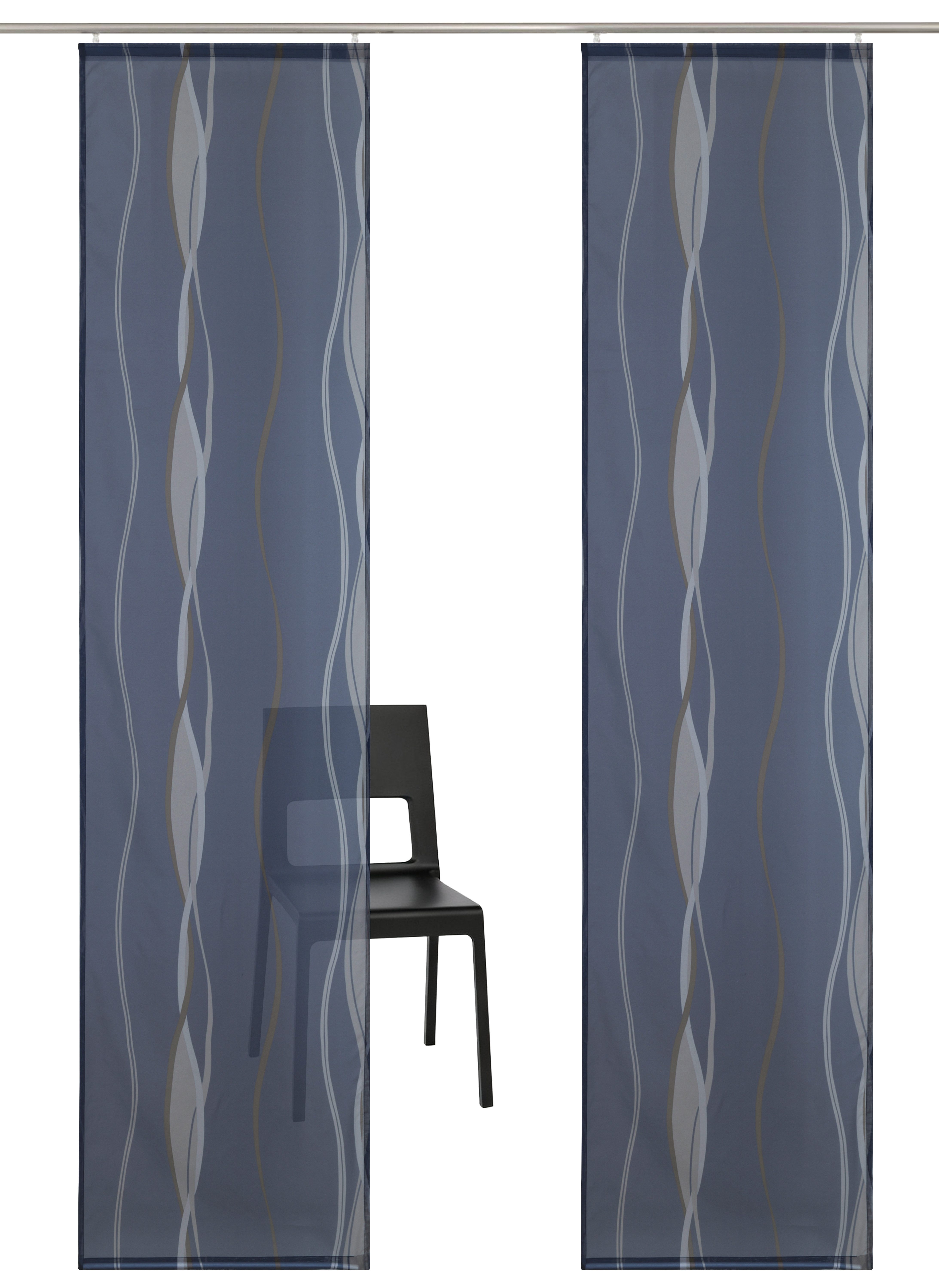 OTTO home Schiebegardine Dimona (2 St), transparent, Polyester, 2-er Set, Fertiggardine, mit Befestigungszubehör, Wellen