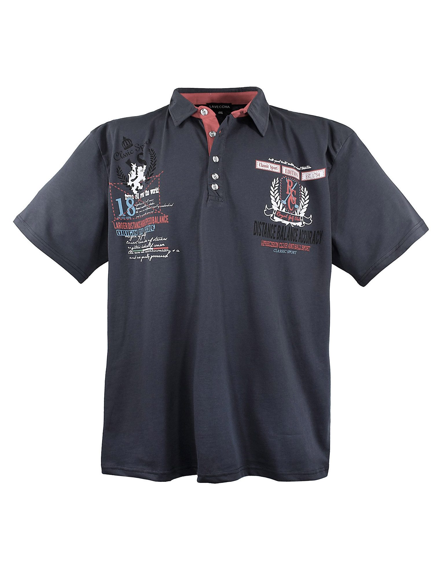 Lavecchia Poloshirt Lavecchia Herren Poloshirt LV-2038 (Anthrazit, 6XL) Herren Polo Shirt