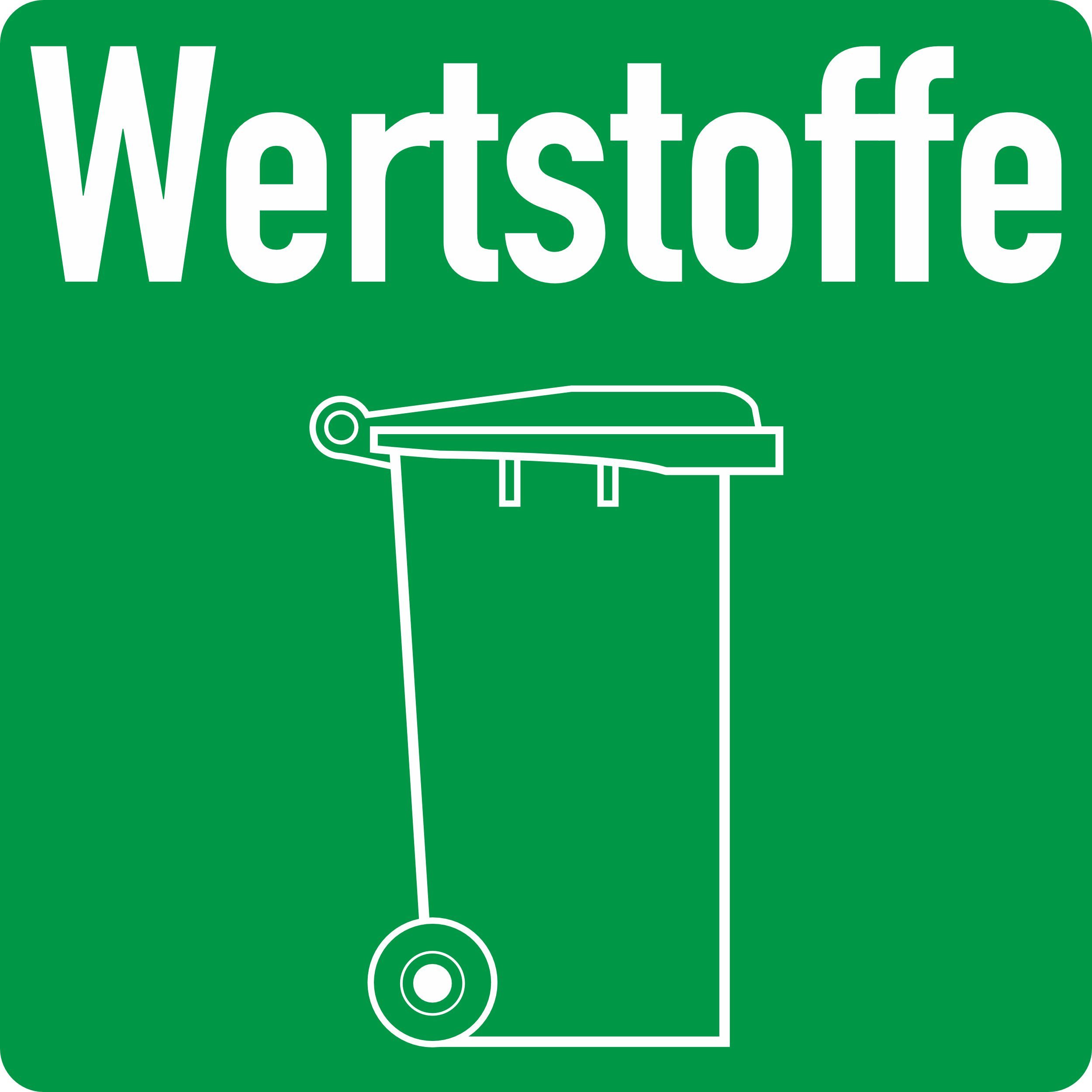 Hermann Schütz Aufkleber Wertstoffe 125 x 125 mm PVC, (1tlg)