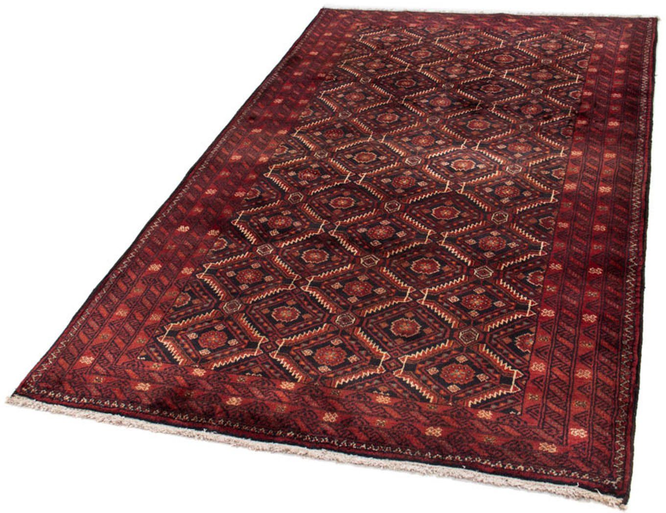 Wollteppich Belutsch Durchgemustert Rosso 193 x 111 cm, morgenland, rechteckig, Höhe: 8 mm, Handgeknüpft