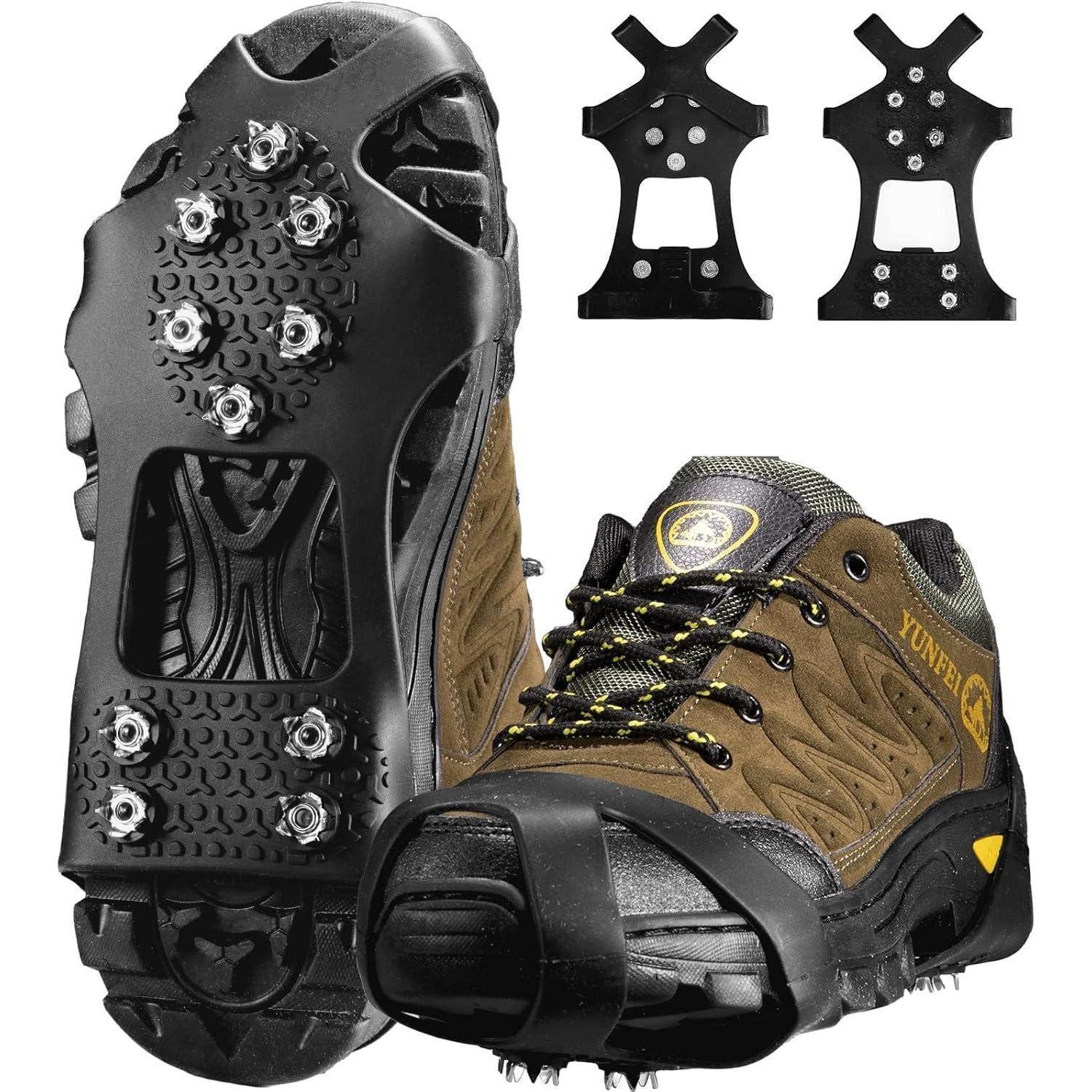 LuxusKollektion Eisspikes Schuhspikes 10 Medium (EU:37-40) Schwarz (Stahlspikes) Spike Schuh