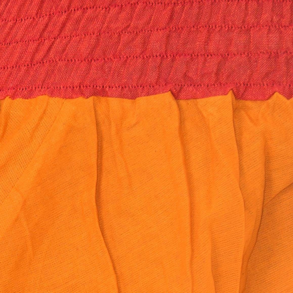 Pluderhose Baumwoll lange rot-gelb Bund farbigem Haremshose Vishes Haremshose Pumphose, Größe mit