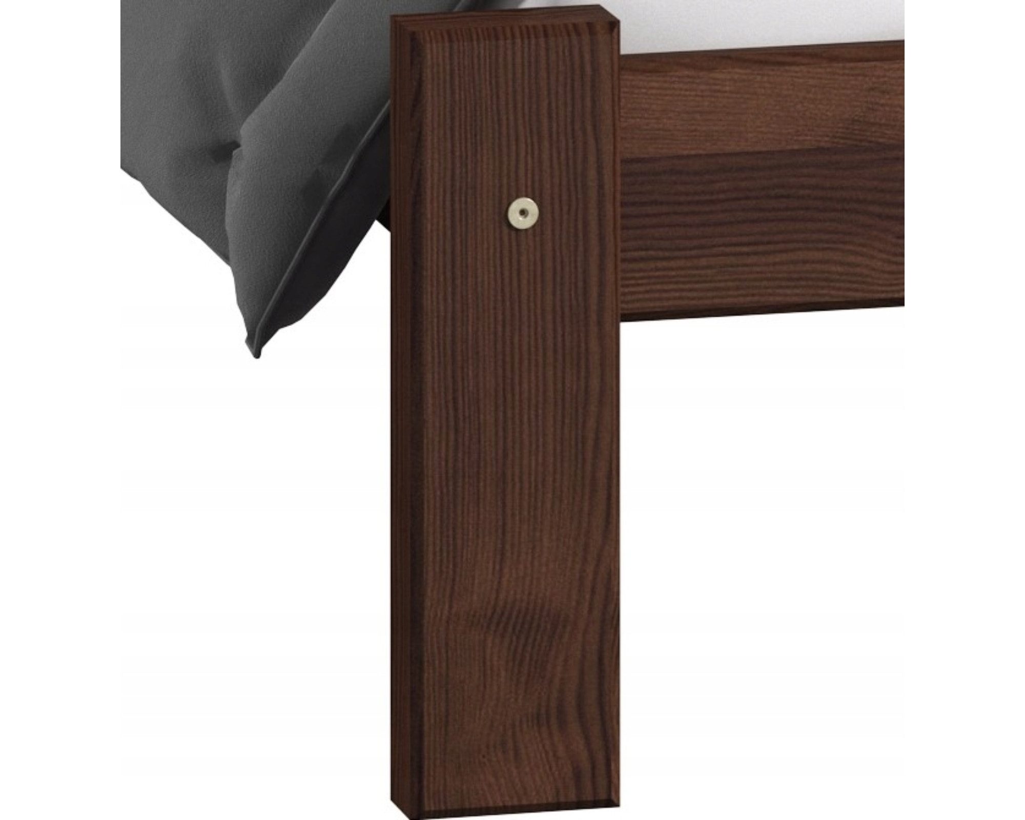 Home Collective Holzbett Einzelbett Massivholz Bett mit Massive Bettbeine & Lattenrost, 210x102x72 cm, Walnuss