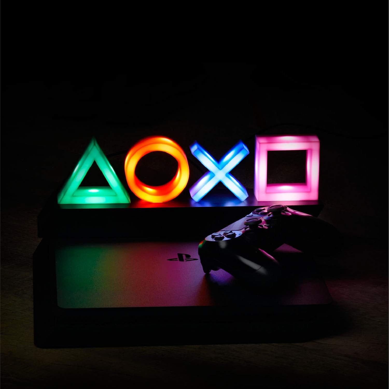 Paladone Dekolicht PlayStation Icons Leuchte mit 3 Lichtmodi, LED fest integriert, Dynamisches Phasenlicht & Standardmodus