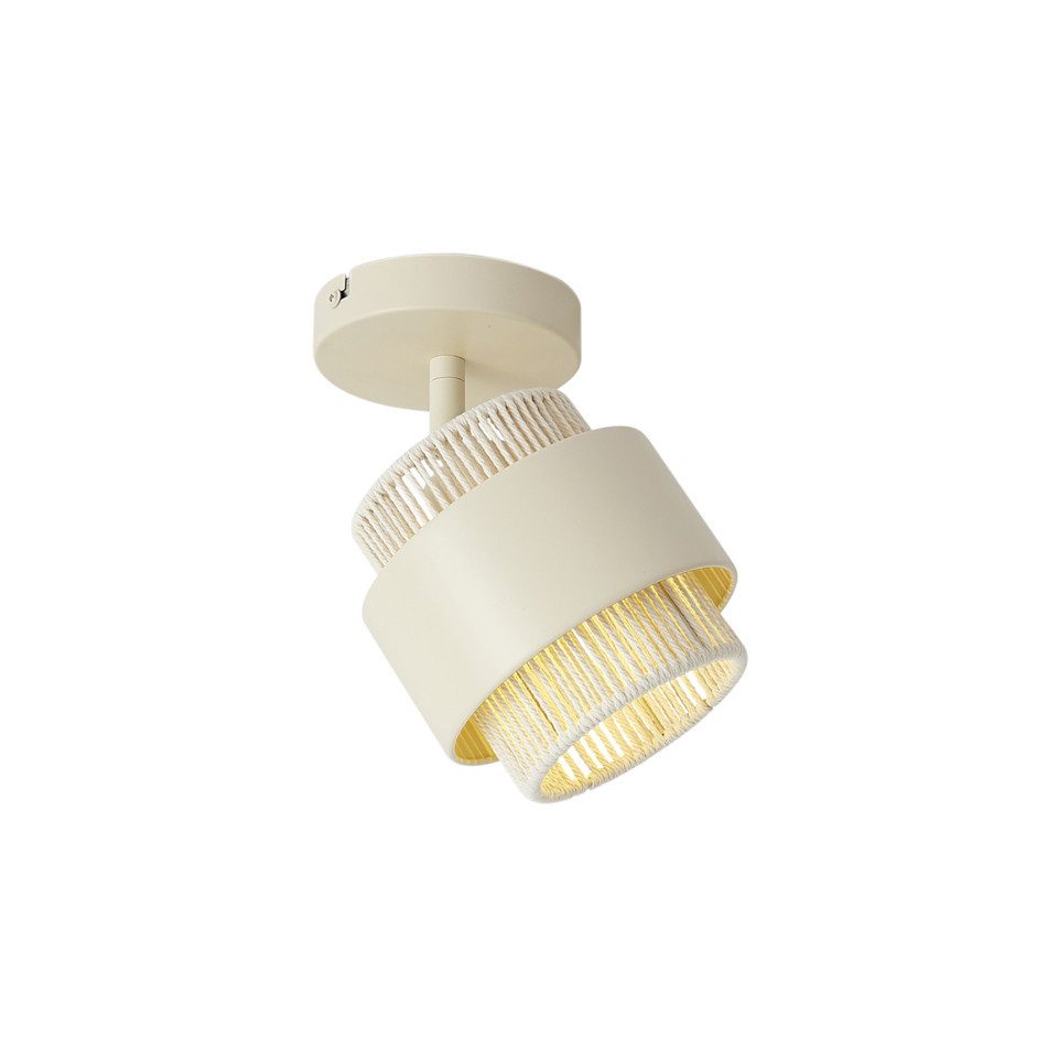 Qazqa LED Aufbaustrahler Kora, ohne Leuchtmittel, Neutralweiß, QAZQA Aufbau­spot, e27, Beige, Metall, Modern