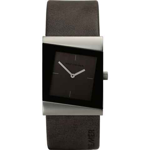 Rolf Cremer Quarzuhr Rolf Cremer Uhr Style 500001 Lederband, Edelstahl, schwarz, (1-tlg)