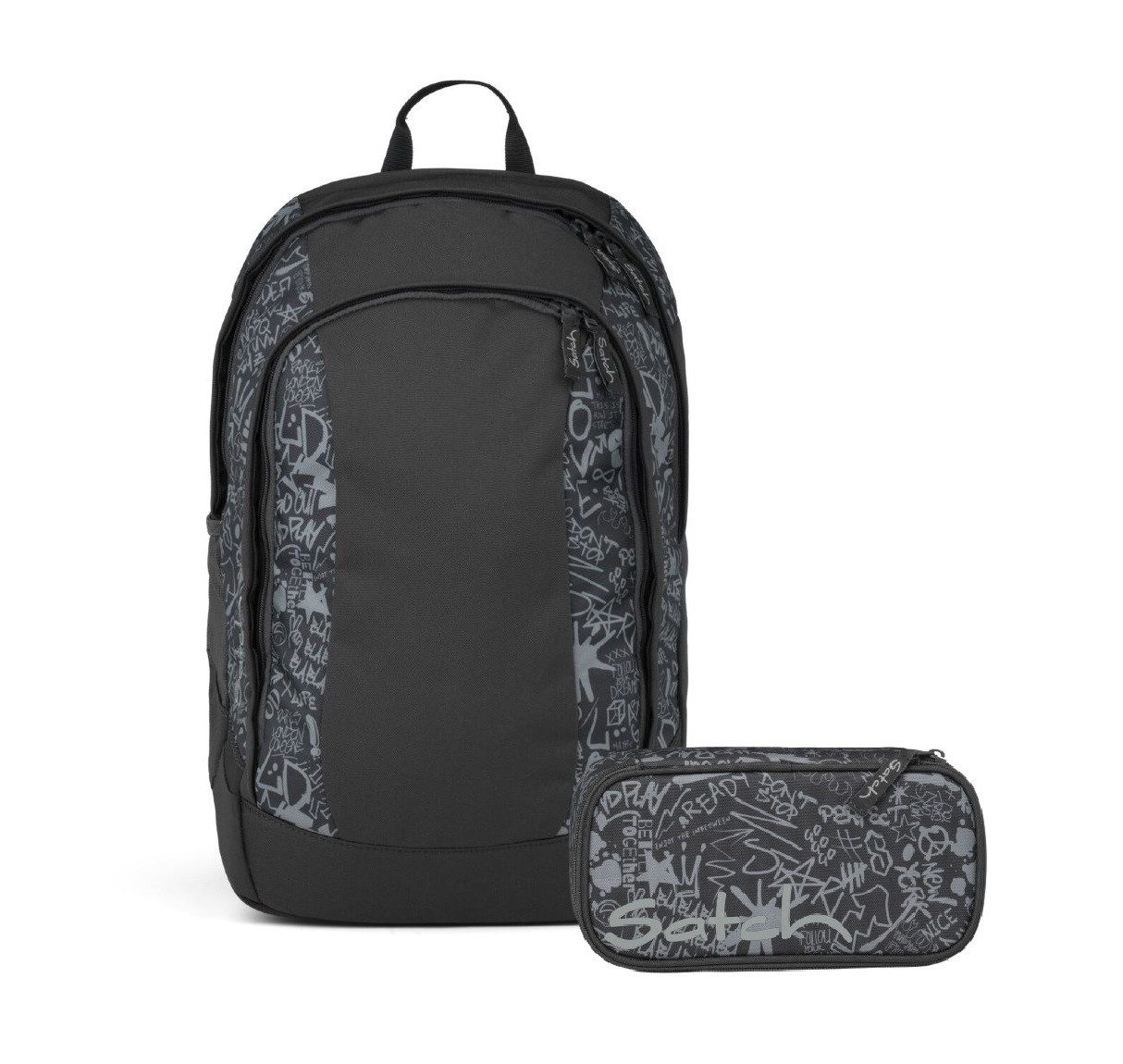 Satch Schulranzen Schulrucksack-Set AIR Street Ink 2-teilig (2-teilig), Schulranzen, ergonomisch, Laptop-Fach, Your-Size-System