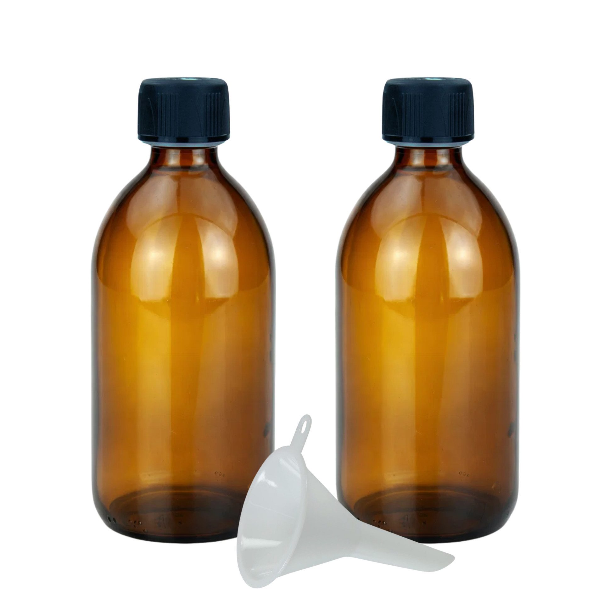 mikken Trinkflasche 2x Medizinflasche 500 ml braun mit Schraubdeckel Apothekerflasche, Schraubdeckel mit Kindersicherung, UV-Schutz