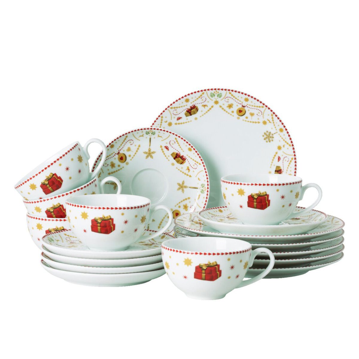 Hutschenreuther Кавовий сервіз Christmas Love Weihnachtsgeschirr, 6 Personen, Porzellan, 18-tlg.
